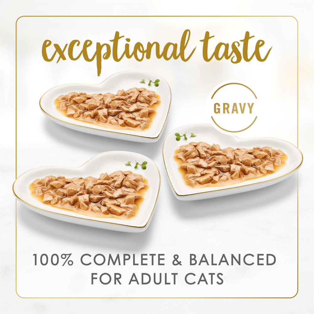Fancy Feast Gravy Lovers beef-gravy cans; aromatic flavor for avid appetites.