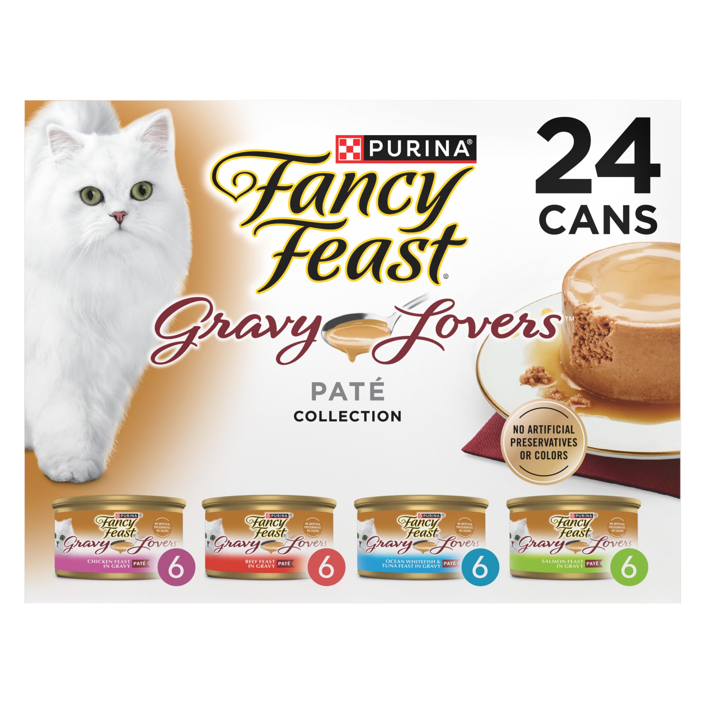 Fancy Feast Gravy Lovers variety pack bowl showing aroma and texture for adult cats