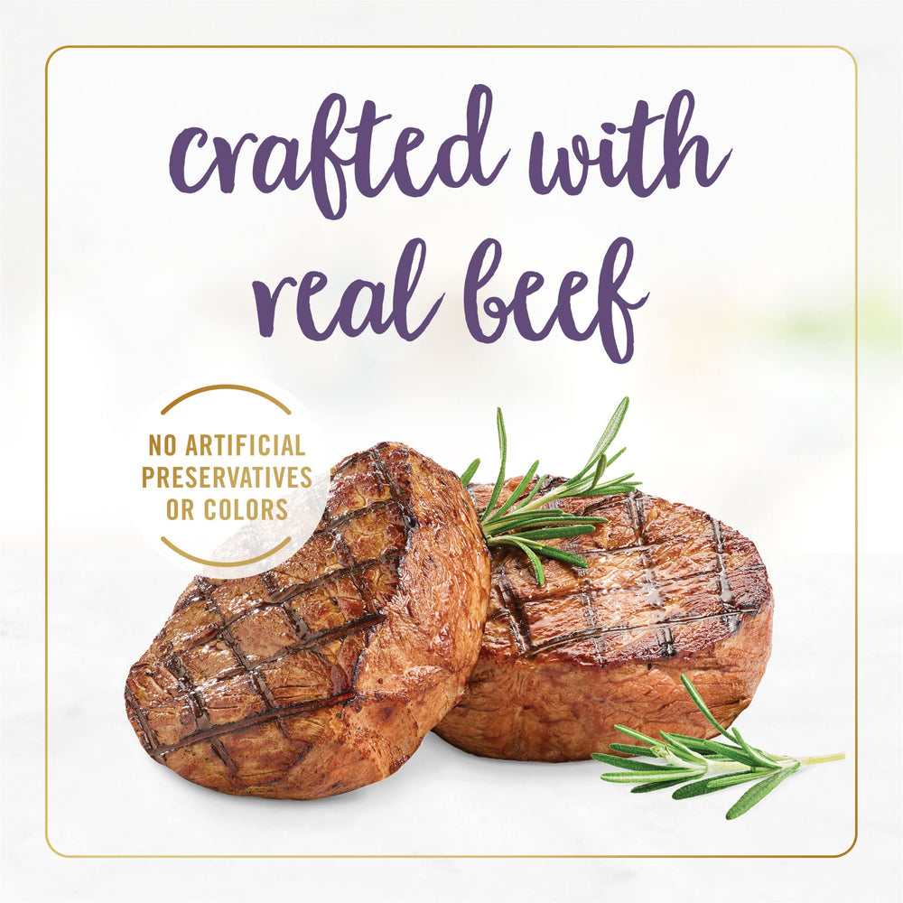 Fancy Feast Grilled Beef Feast savory gravy enhancing flavor.