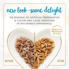 Fancy Feast Grilled Ocean Whitefish and Tuna in gravy close-up showing savory texture for picky eaters.