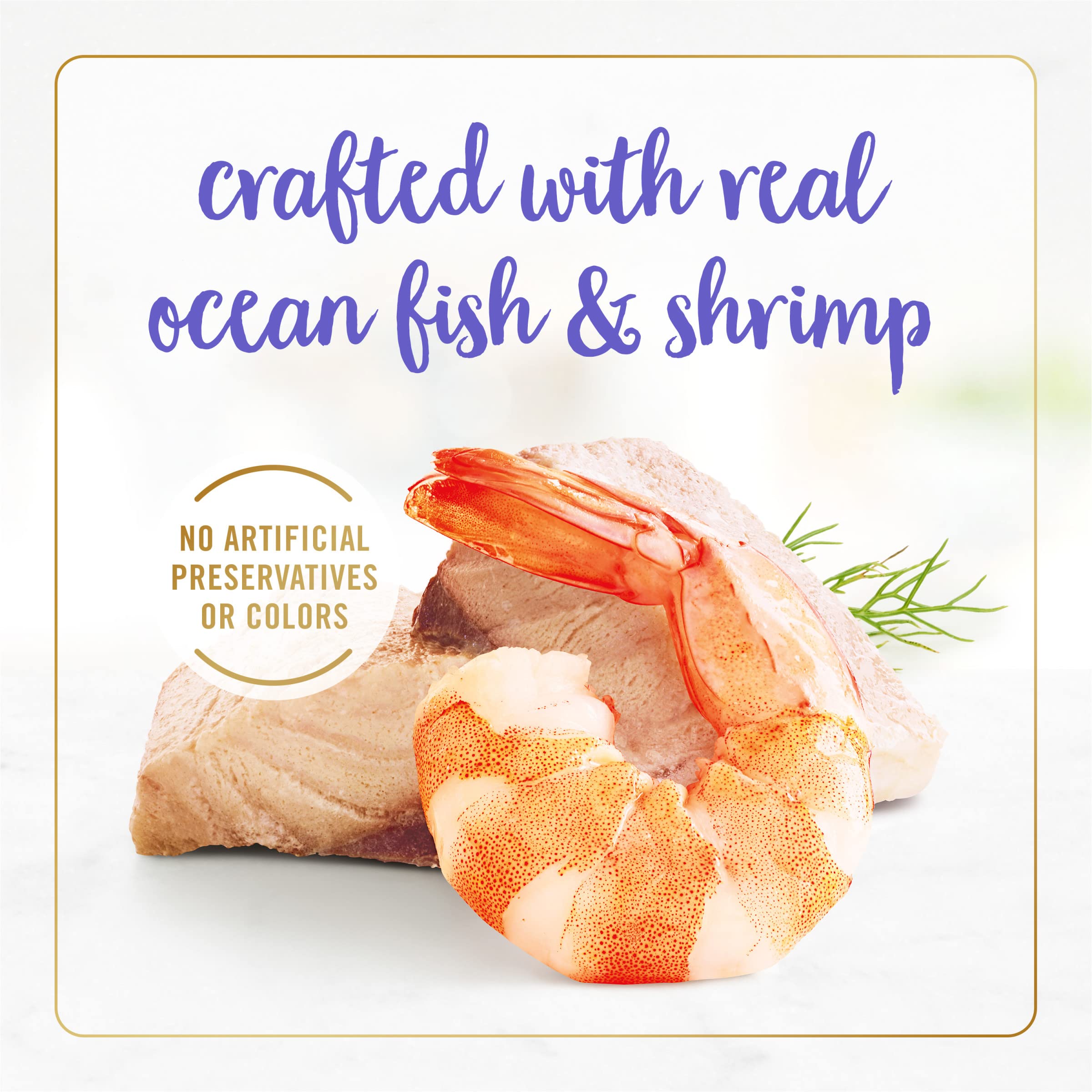 Ingredients zoomed in for Fancy Feast Grilled Seafood Feast