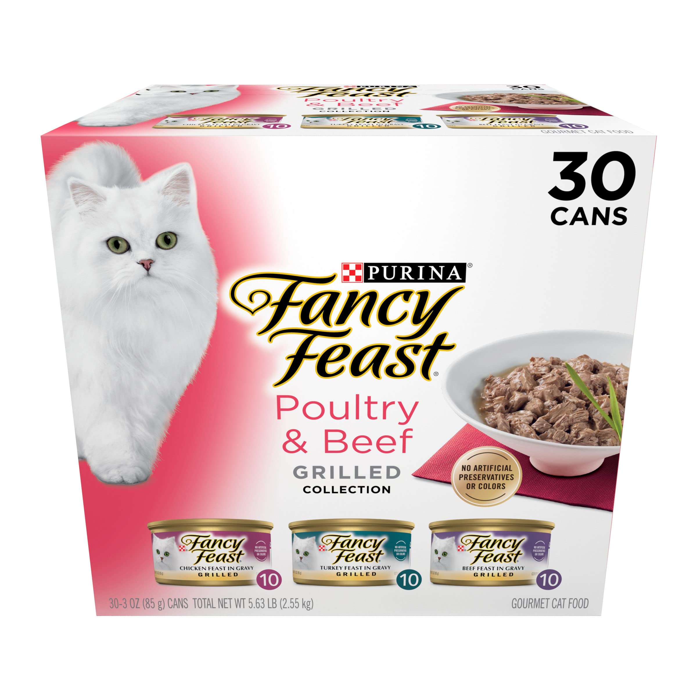 Fancy Feast Grilled variety pack 30 cans for mealtime variety.