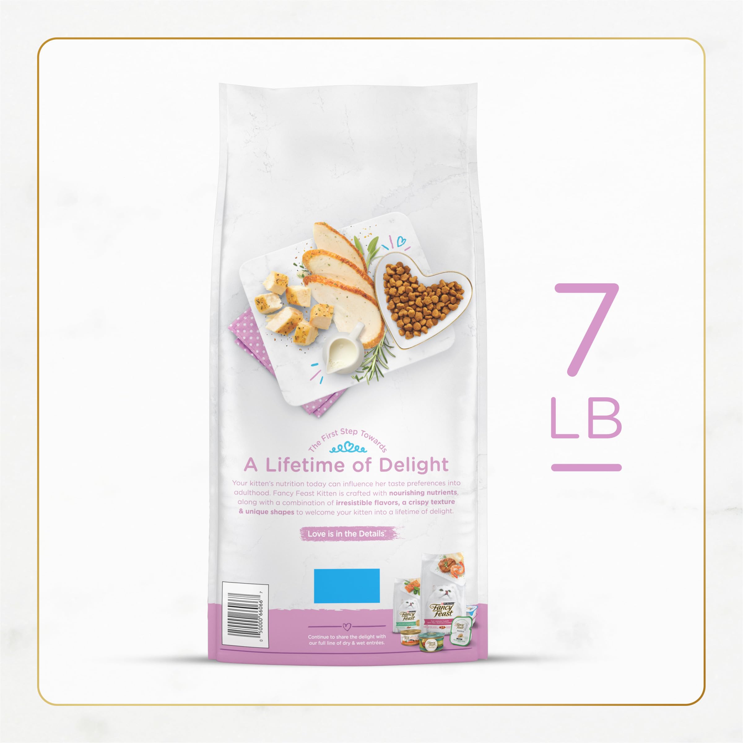 Touch of milk in Fancy Feast kitten kibble adds gentle richness