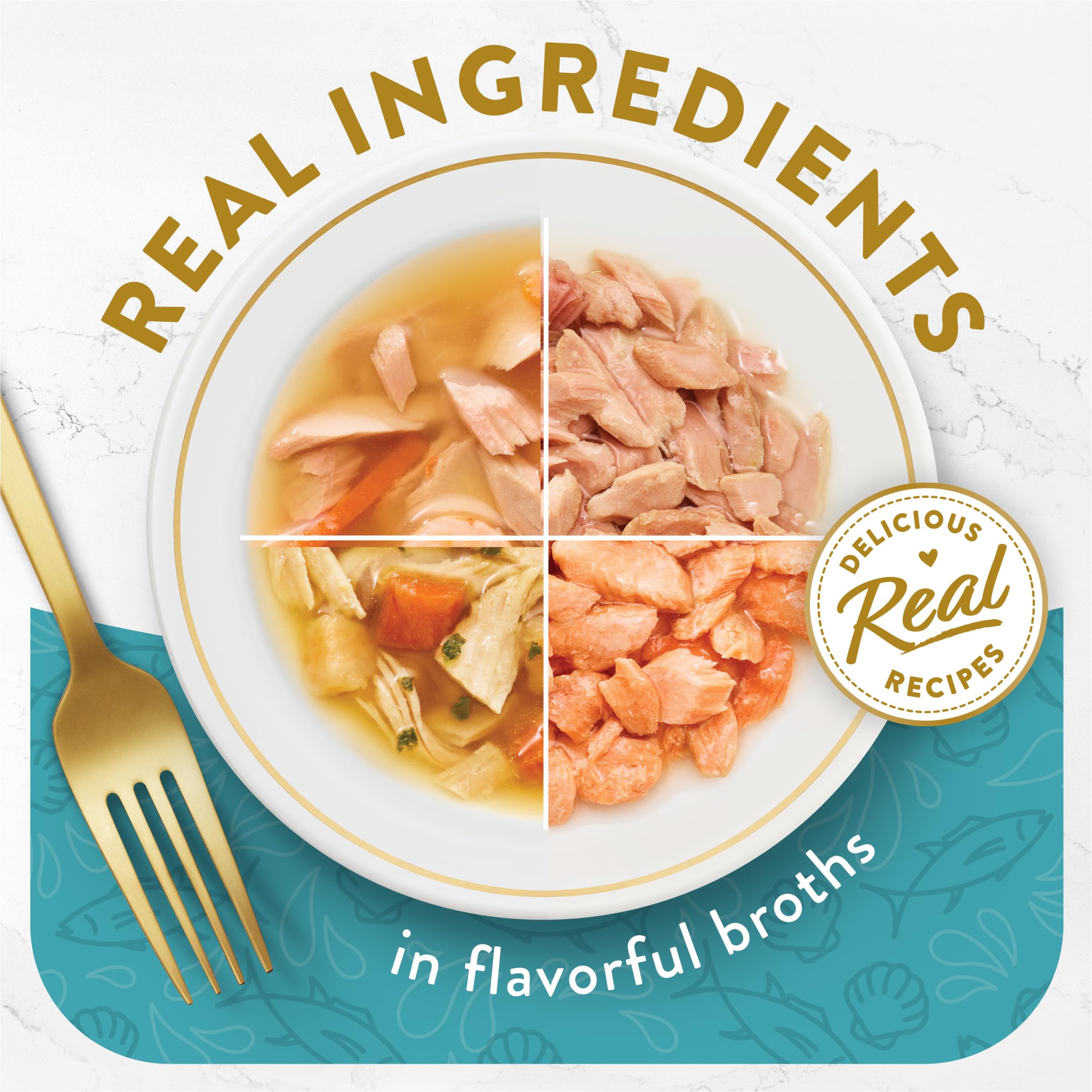 Fancy Feast lickable appetizers tuna scallop topping offers enticing texture and aroma.