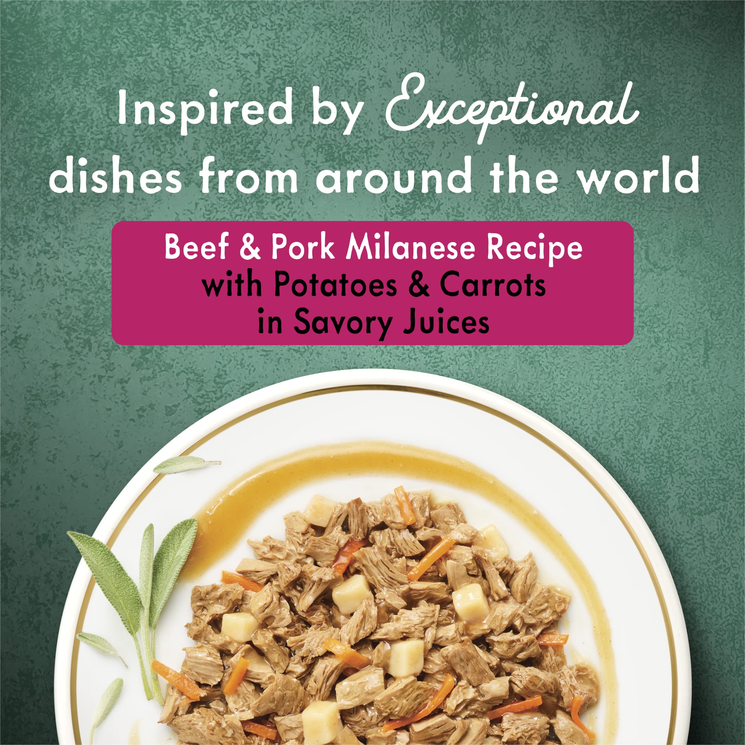 Fancy Feast Medleys carrots and potatoes in savory juices for wholesome flavor