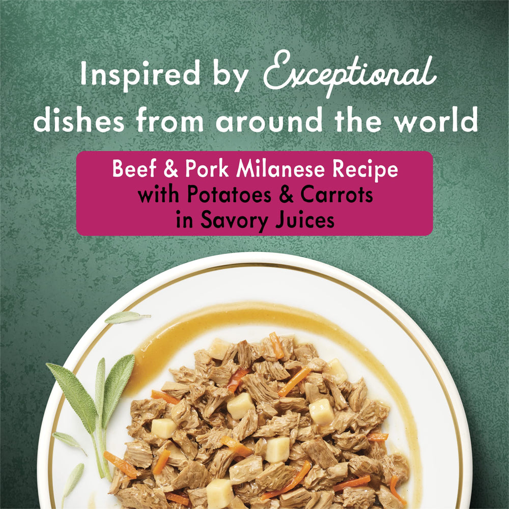 Fancy Feast Medleys carrots and potatoes in savory juices for wholesome flavor