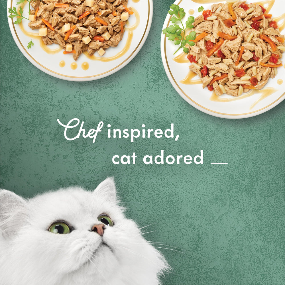 Fancy Feast Medleys Latin America savory juices, finishing touch for moist texture