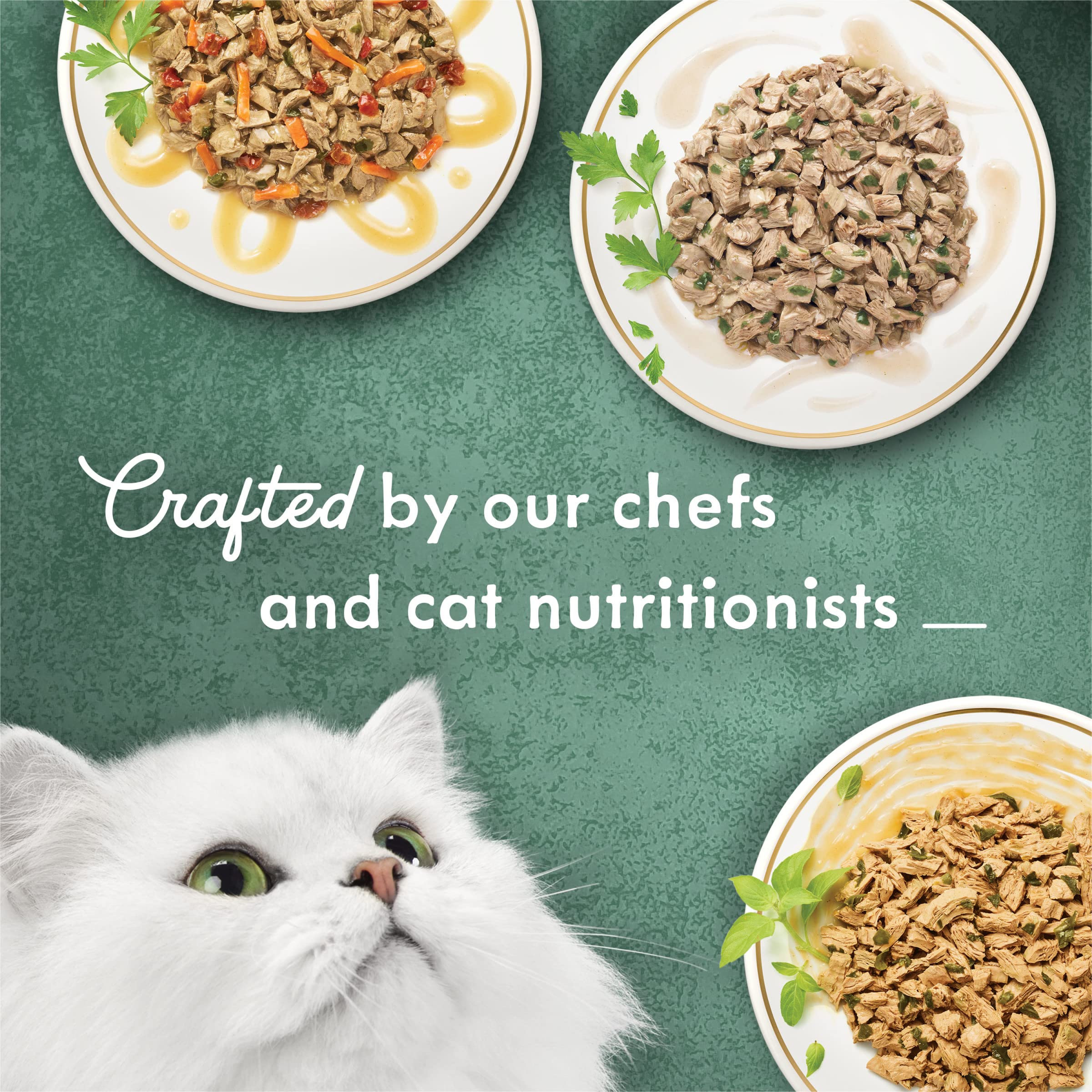 Packaging showing 30 cans of Fancy Feast Medleys Poultry Collection.