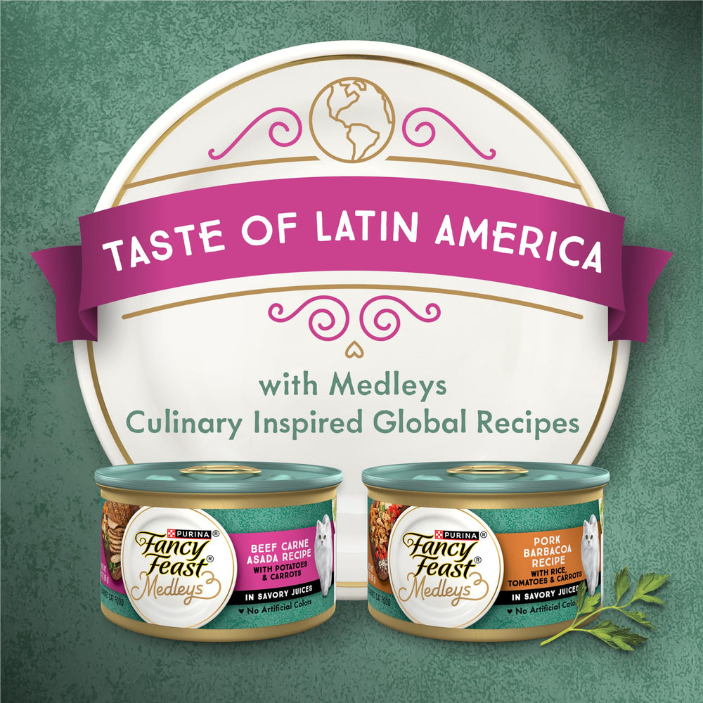 Real beef and vegetables in Fancy Feast Medleys deliver high-quality ingredients.
