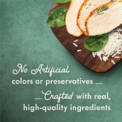 Fancy Feast Medleys Tender Turkey Tuscany long grain rice close-up for texture.