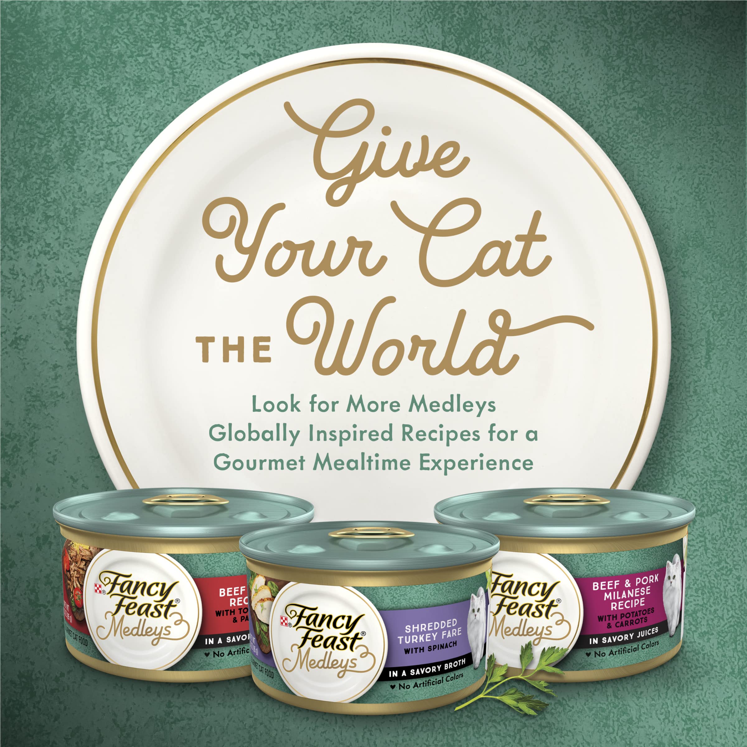 Fancy Feast Medleys white meat chicken Tuscany produced in U.S. facilities.