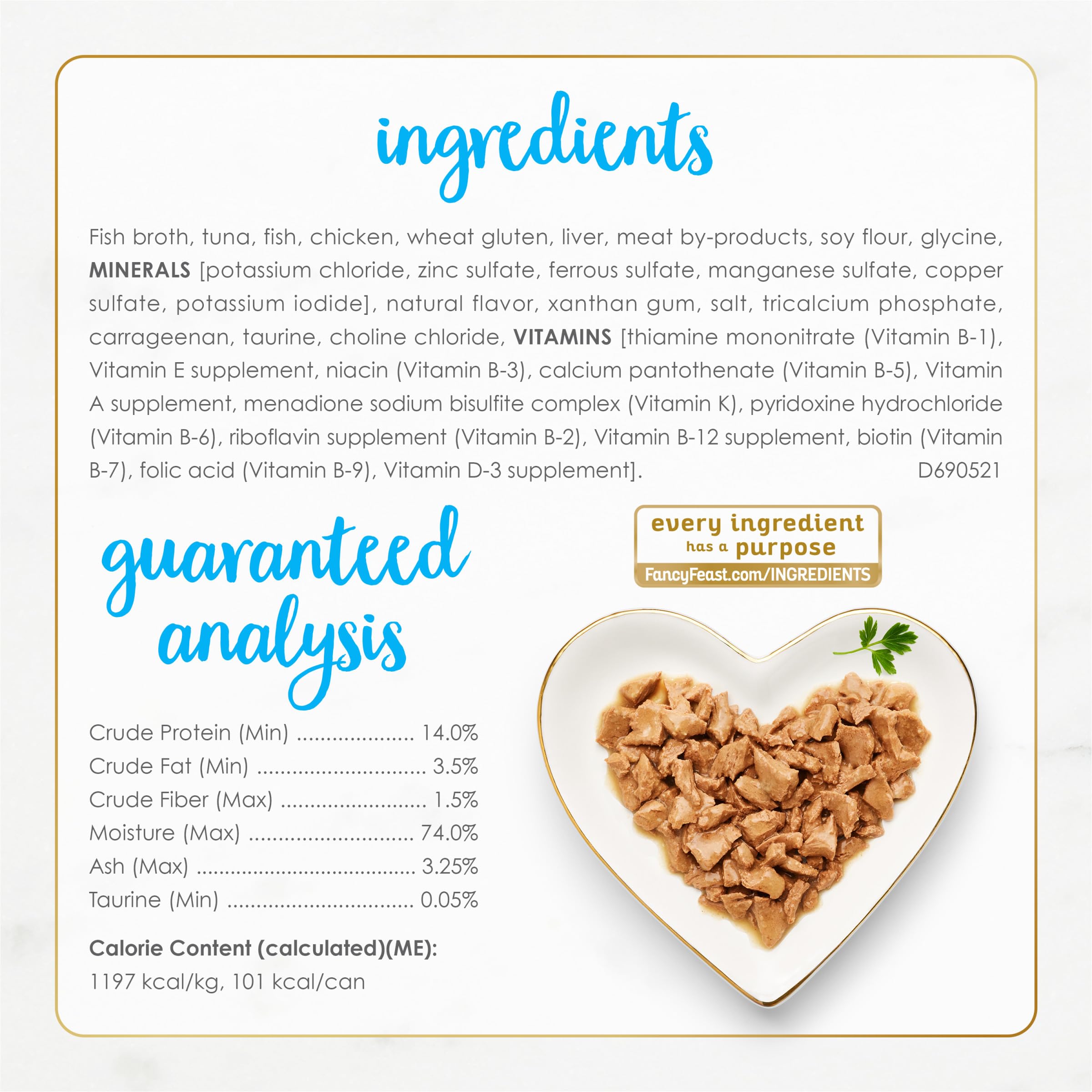 Fancy Feast nutrition-essentials notes protein-rich cat nutrition.
