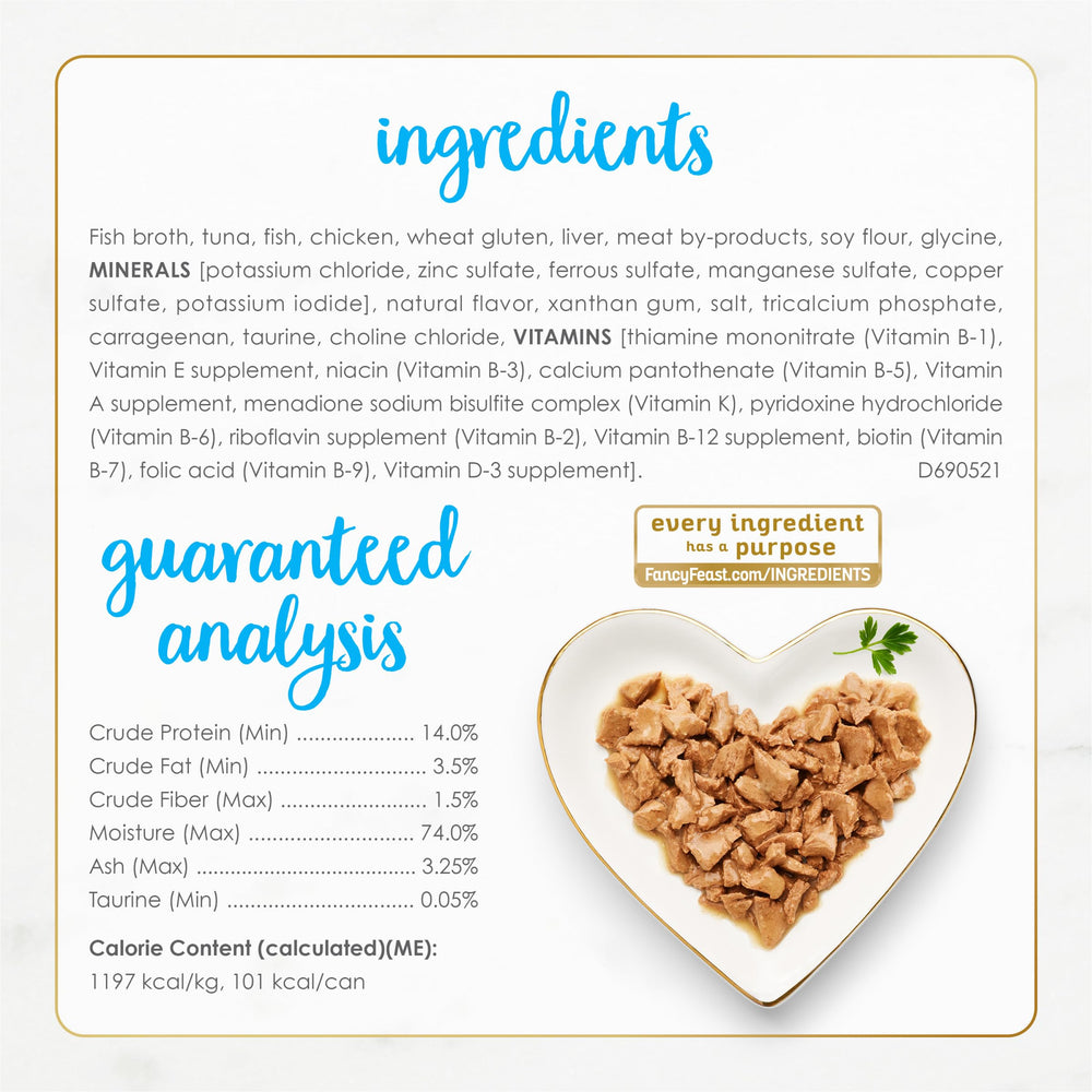 Fancy Feast nutrition-essentials notes protein-rich cat nutrition.