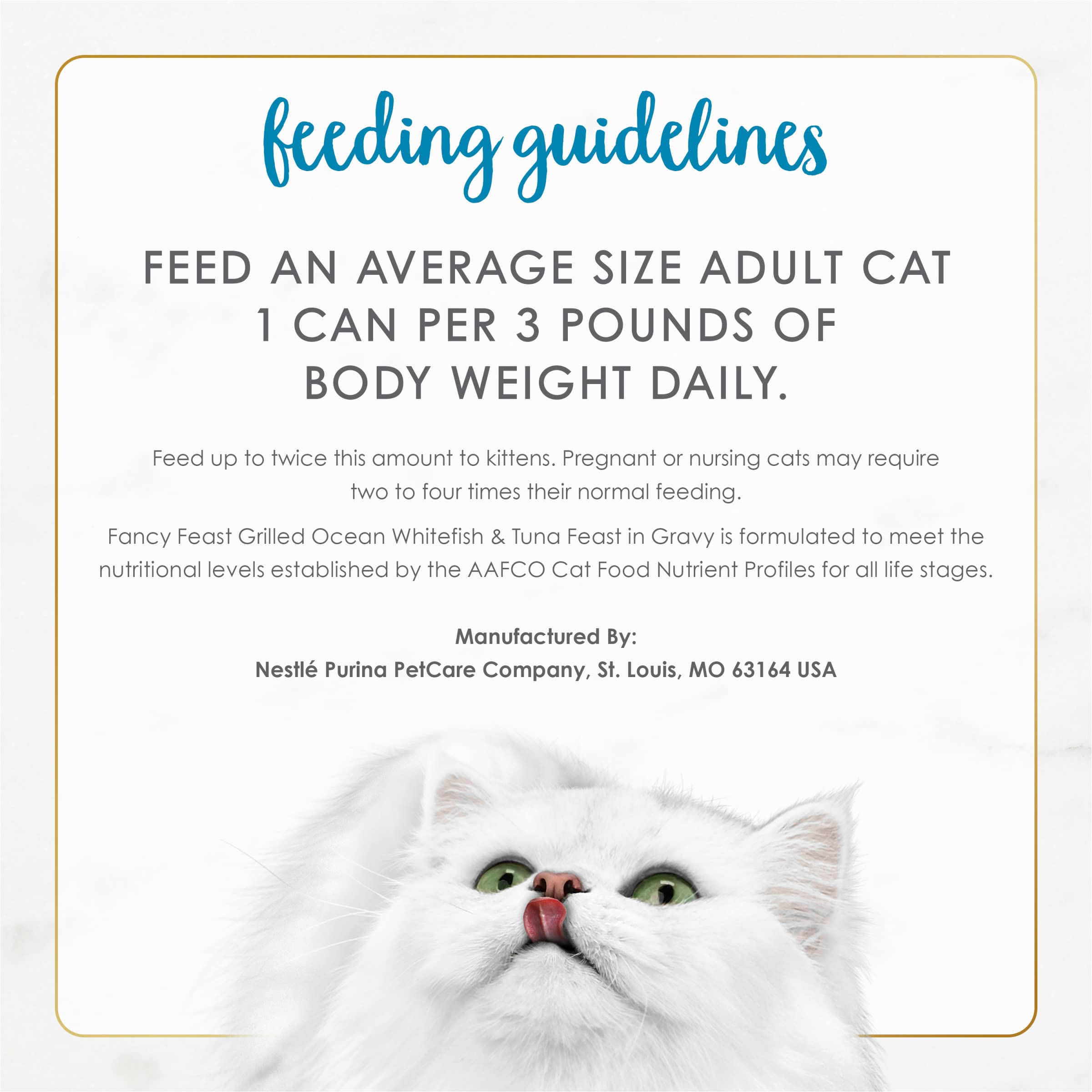 Fancy Feast pack of 24 cans ensures consistent meals for households with multiple cats.