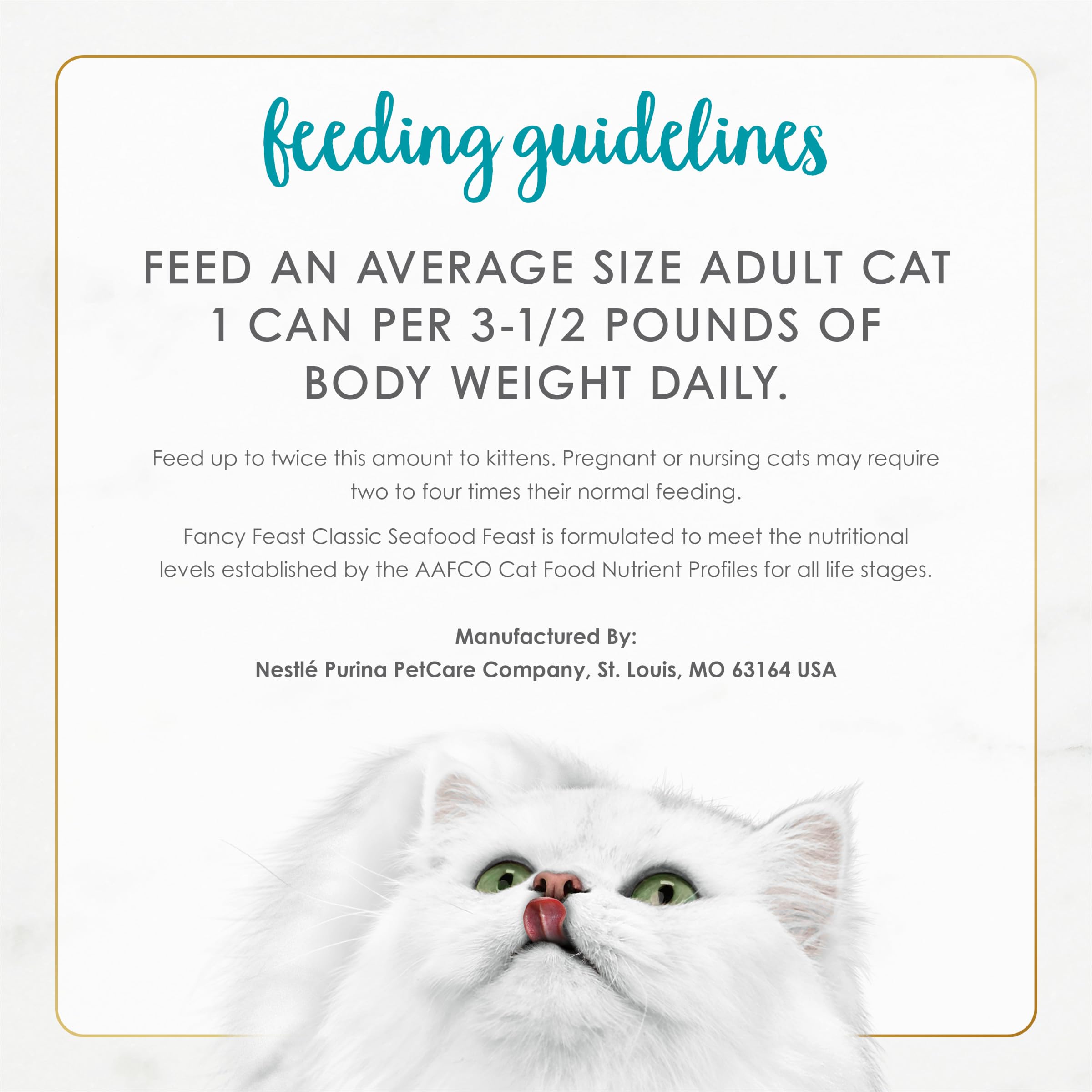 Fancy Feast cat meal with smooth pate texture, easy to scoop for serving.