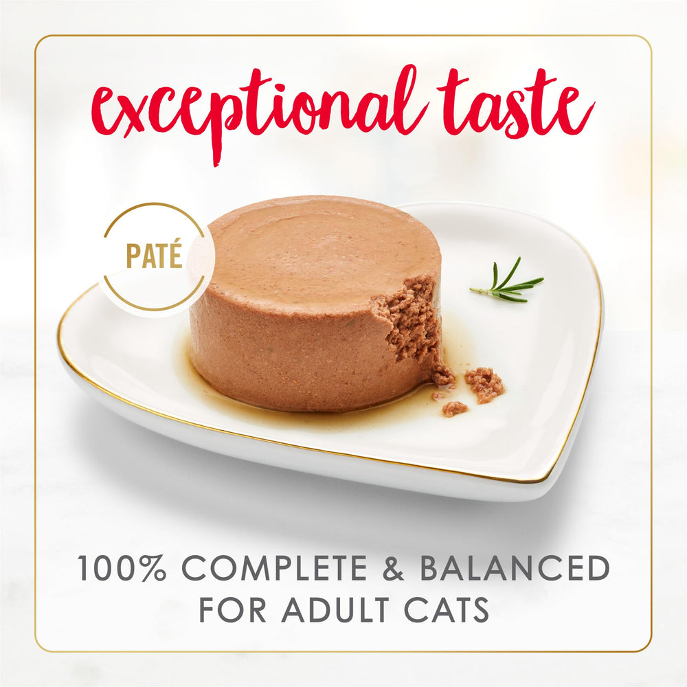 Close-up of smooth pate texture from Fancy Feast cat food.