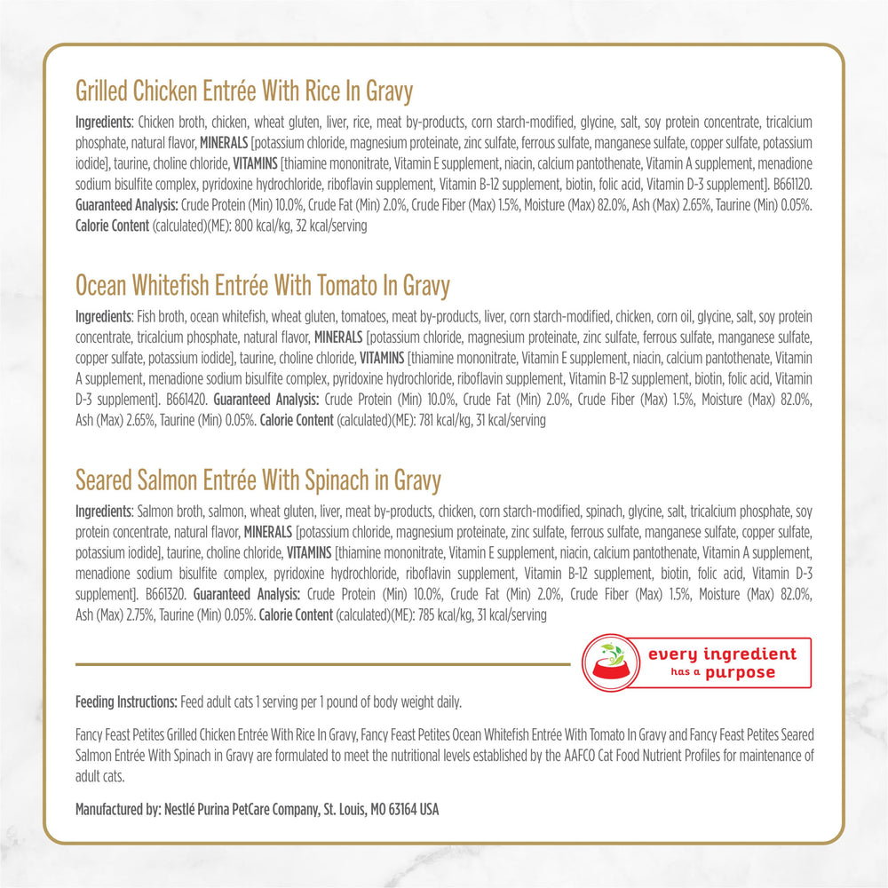 Fancy Feast Petites Soft Cat Food in single-serve portions for easy serving