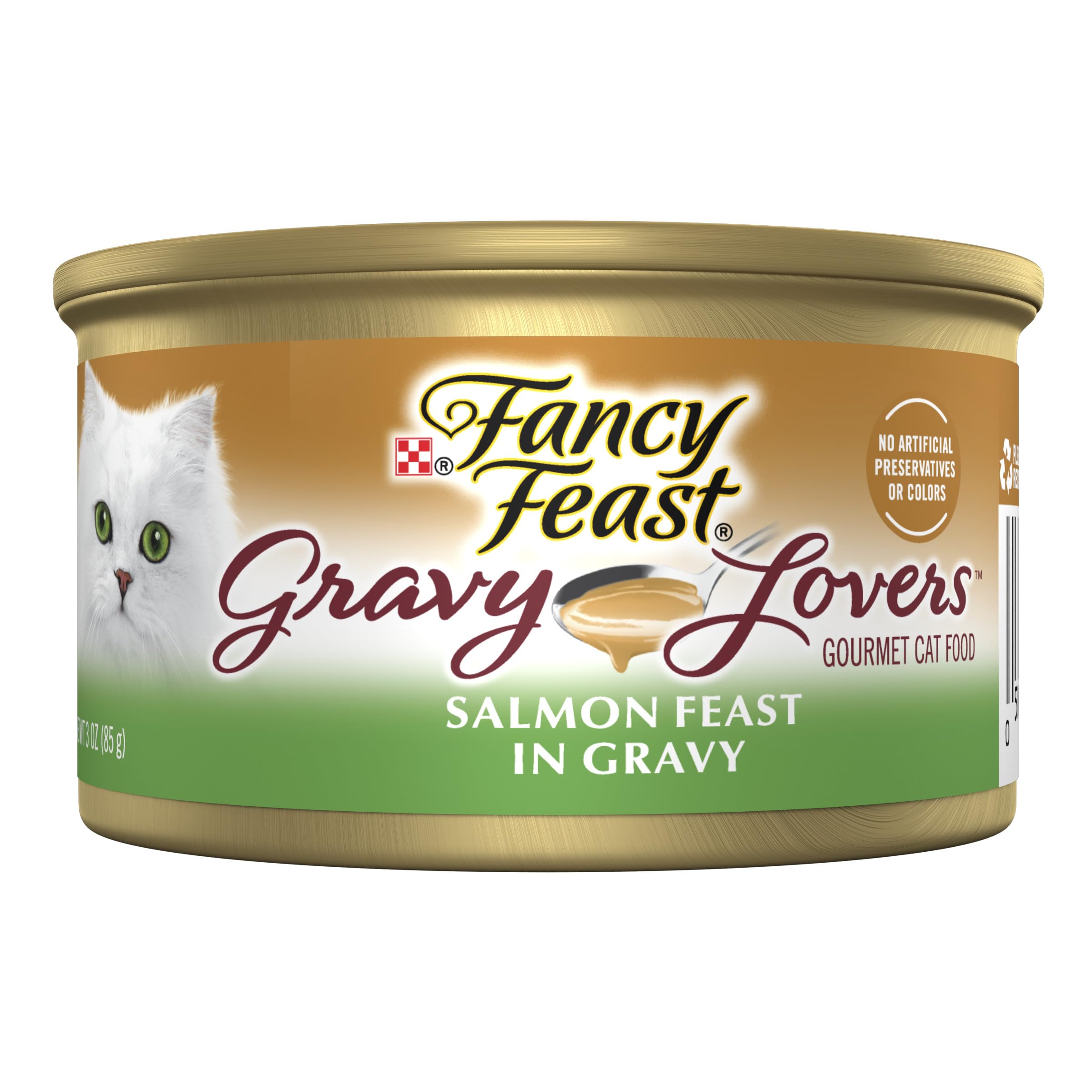 Fancy Feast real salmon chunks in Gravy Lovers can for cats' gourmet meal