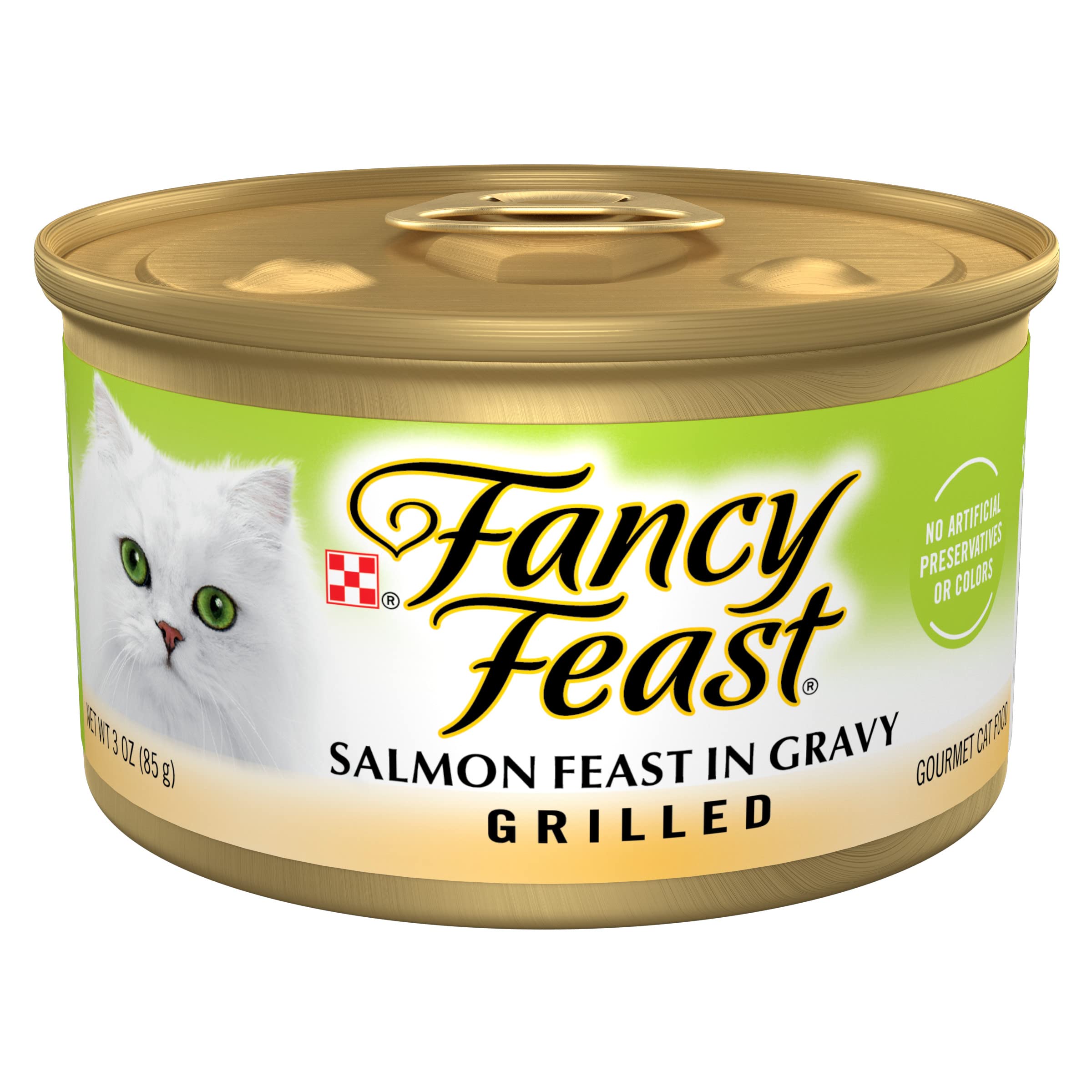 Fancy Feast salmon chunks grilled for a protein-rich meal.