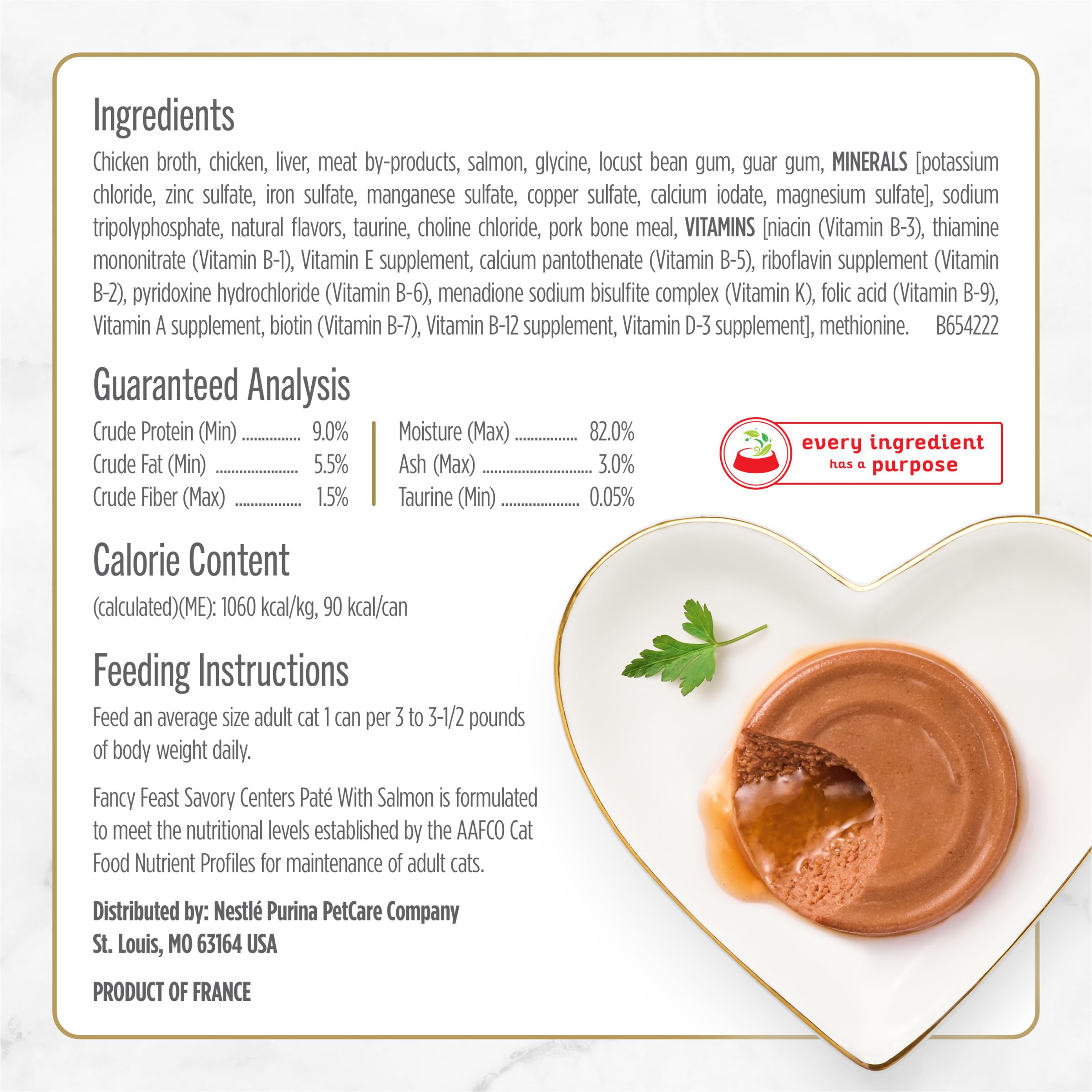 Fancy Feast salmon pate close-up highlighting real salmon and smooth texture.