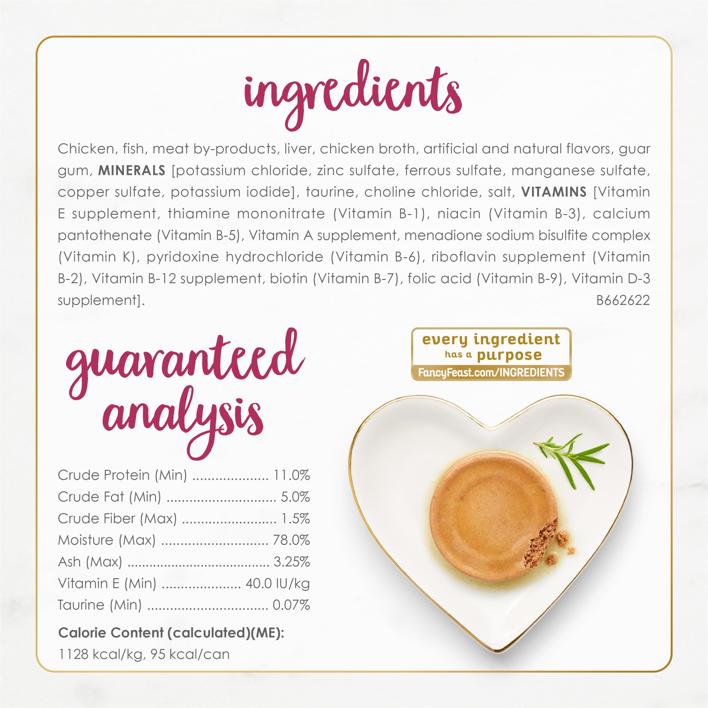 Nuance of taurine and vitamin E in Fancy Feast senior pâté nutrition