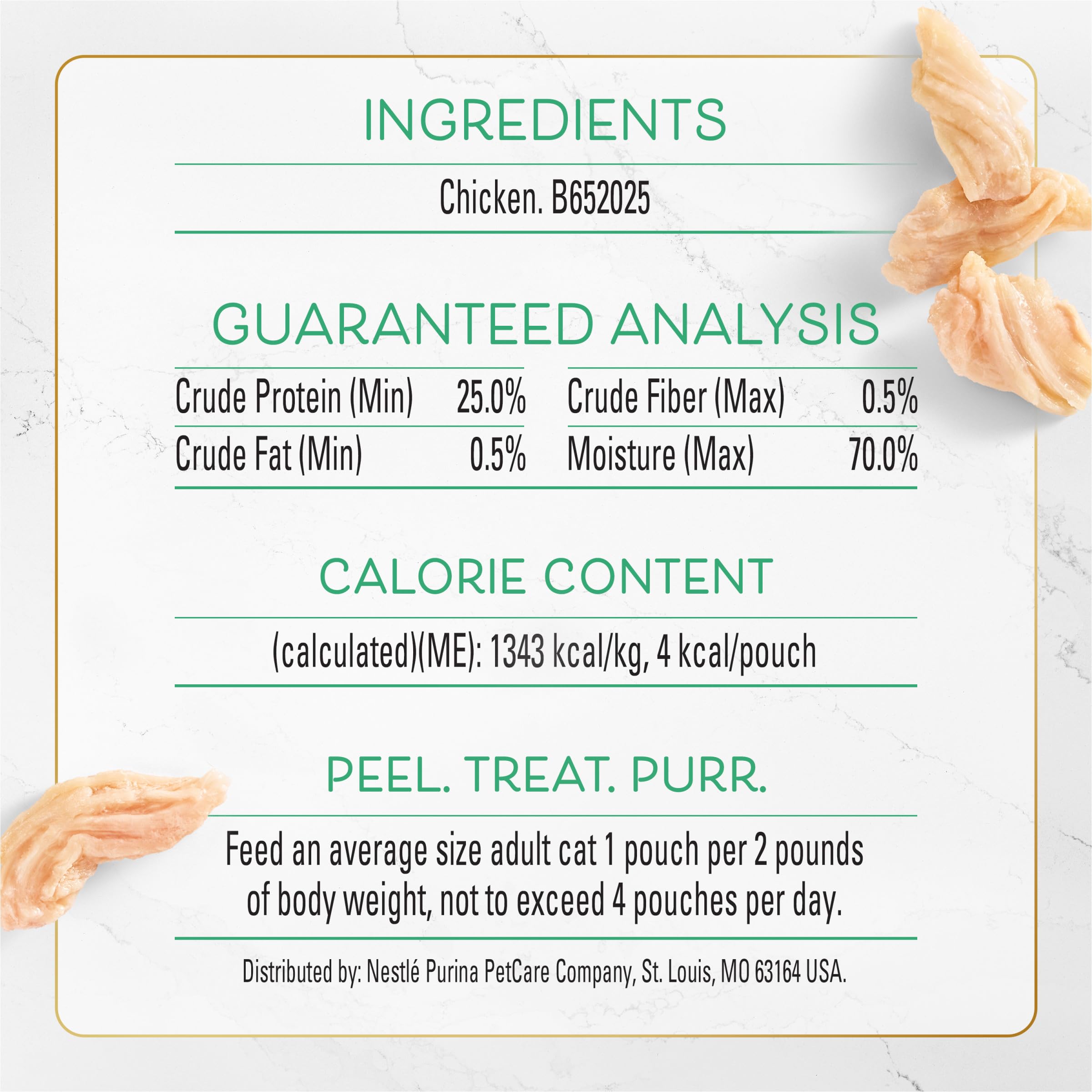 Fancy Feast natural chicken treats serving idea, easy to share during playtime or training.