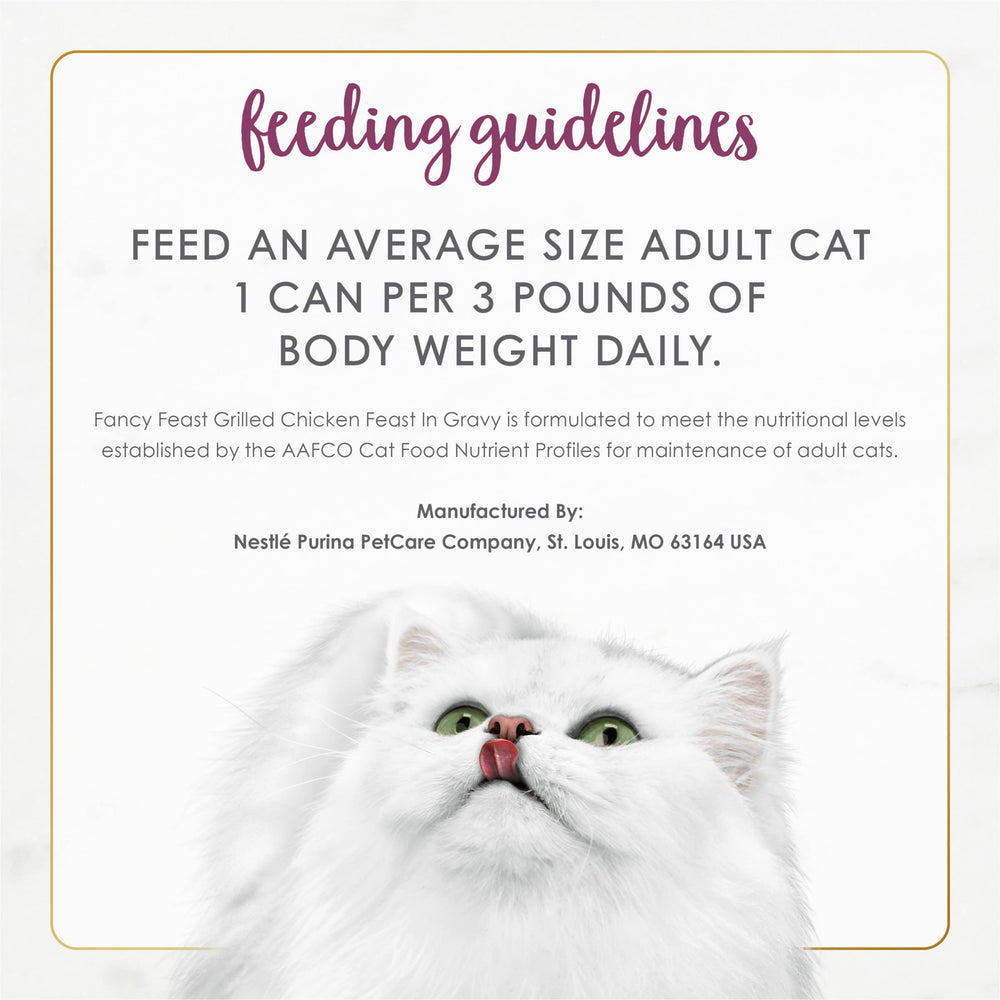 Fancy Feast serving portions can for quick, mess-free meals.