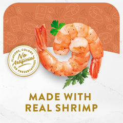 Fancy Feast shrimp in silky broth for a gourmet lickable topper