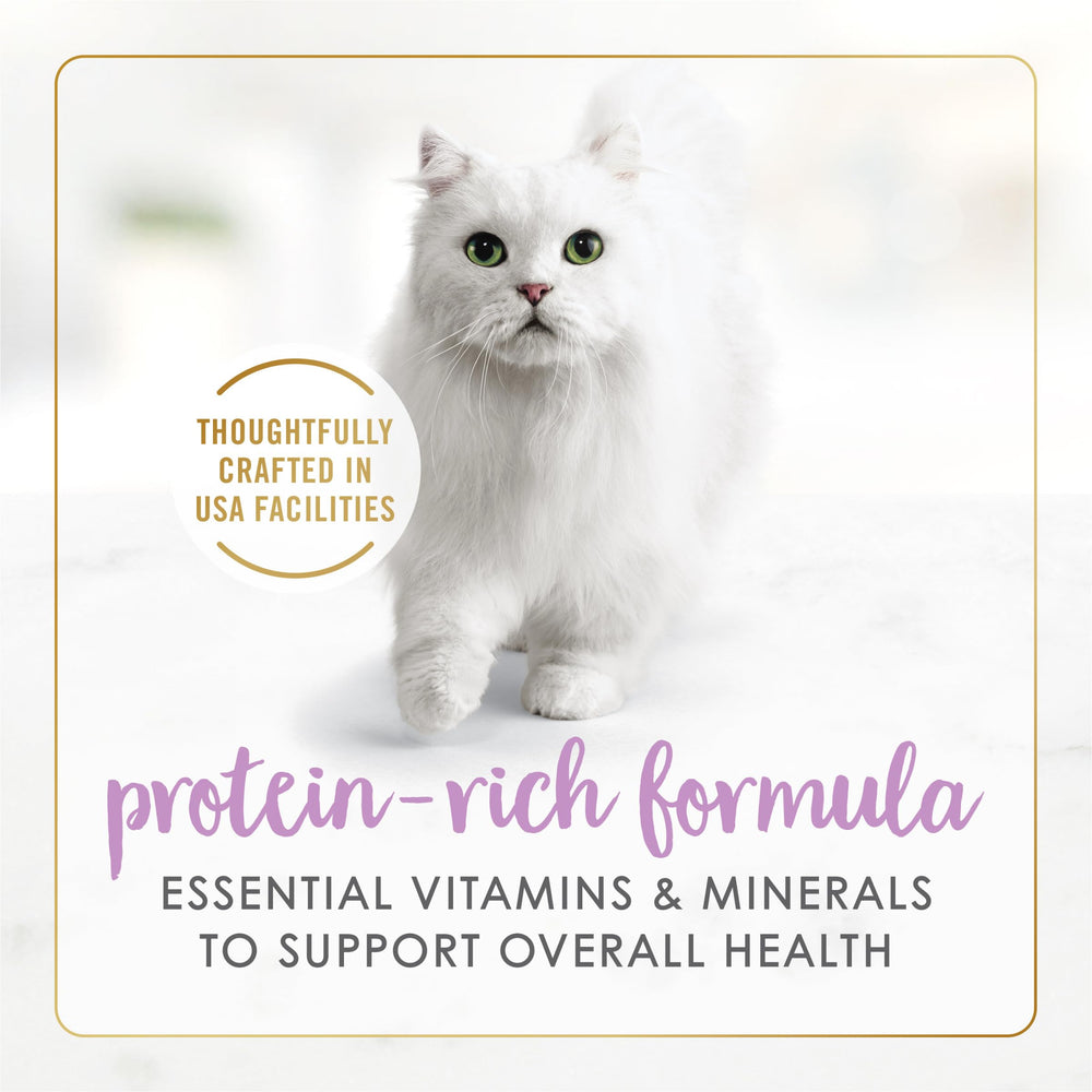 Fancy Feast soft-flaked texture designed for easy chewing and satisfying meals.