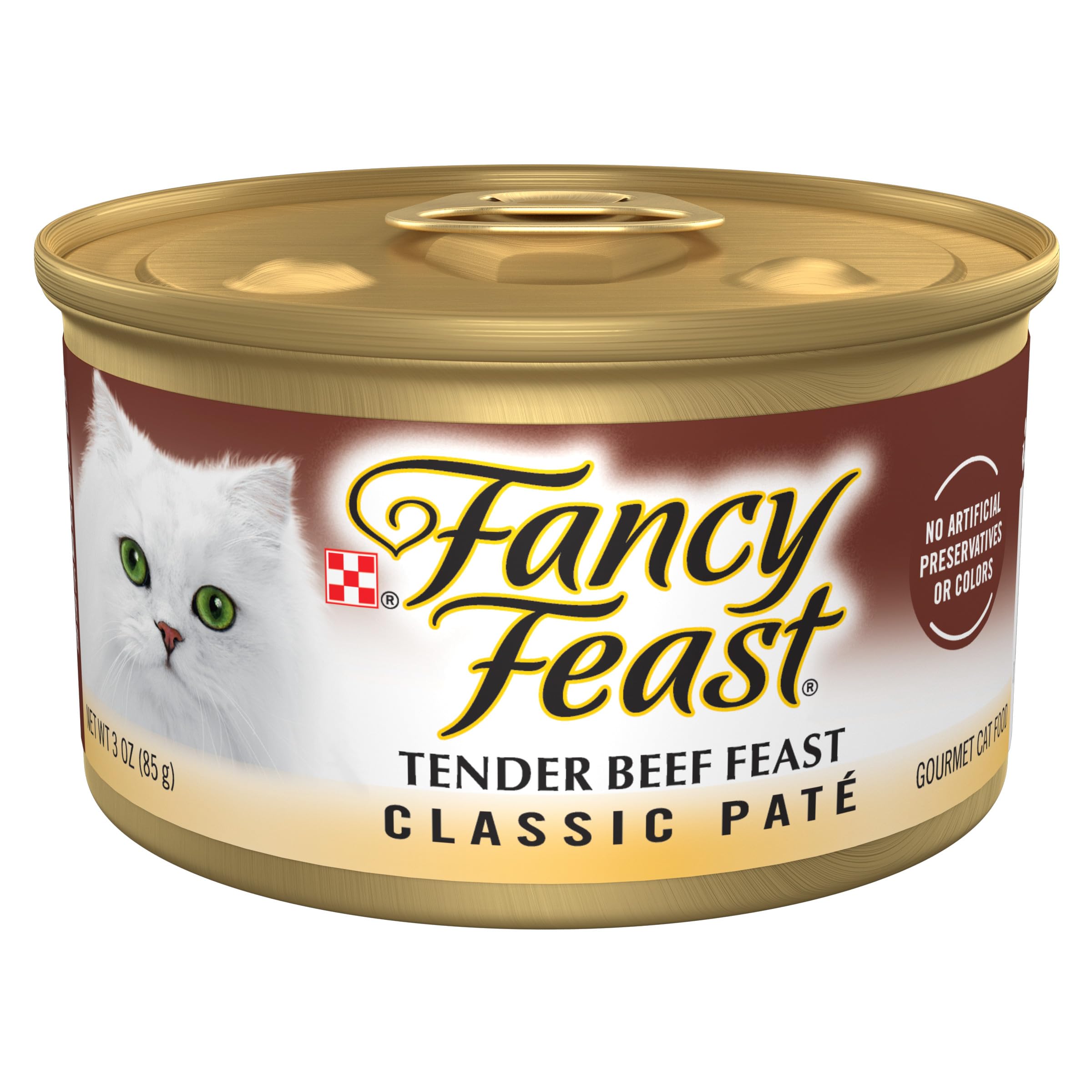 Fancy Feast Tender Beef Feast Pate in bowl with smooth texture for easy feeding.