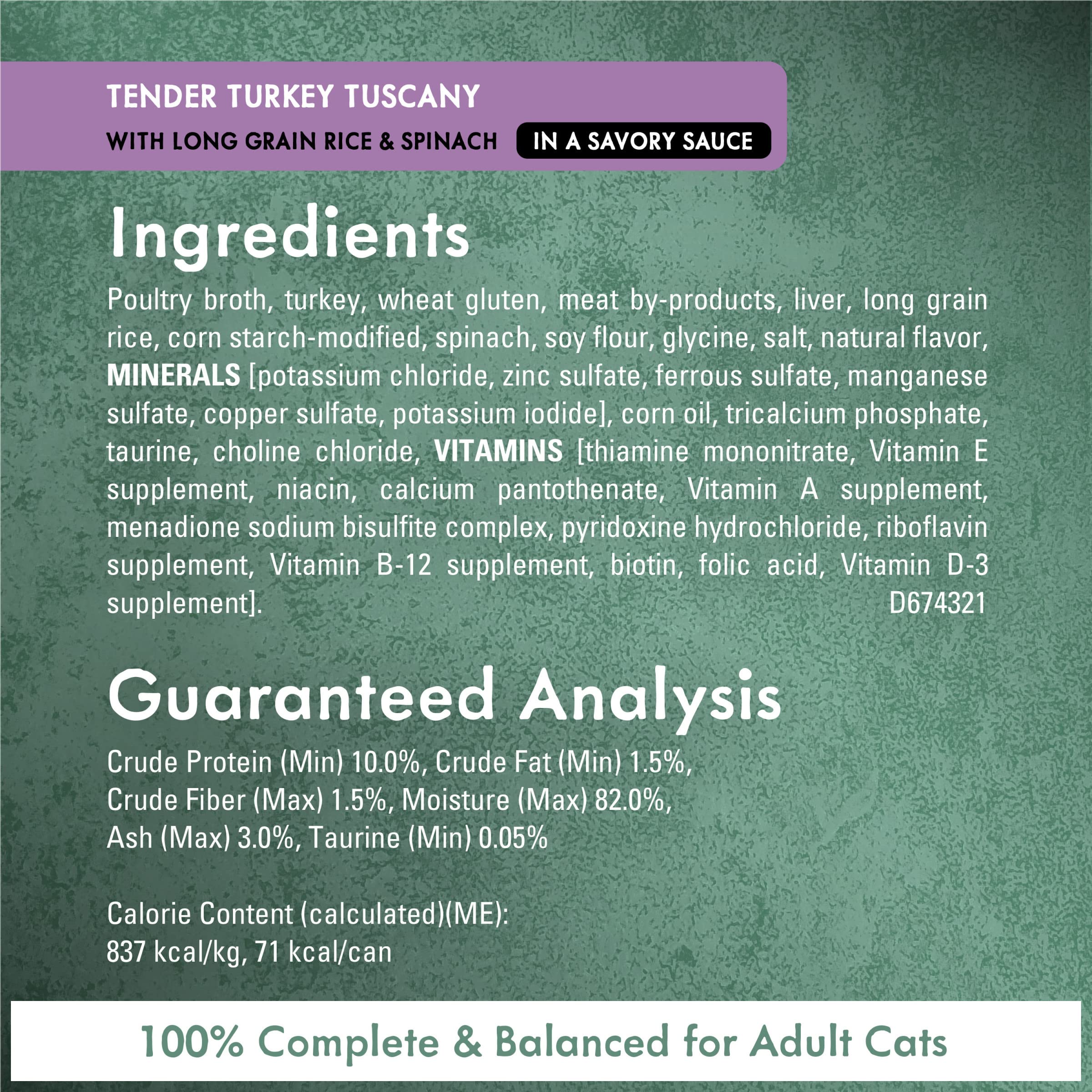 Fancy Feast Tuscany high-quality protein from real ingredients.