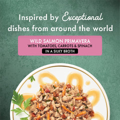 Tomatoes visible in Fancy Feast Primavera ingredients signaling tasty vegetable notes