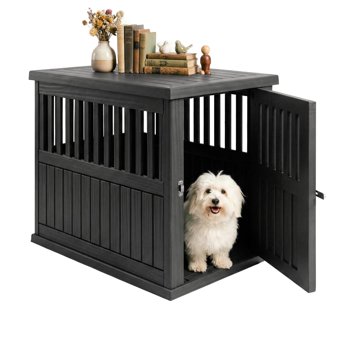 Fancyango dog crate end table corner-design with cozy den for small to medium dogs