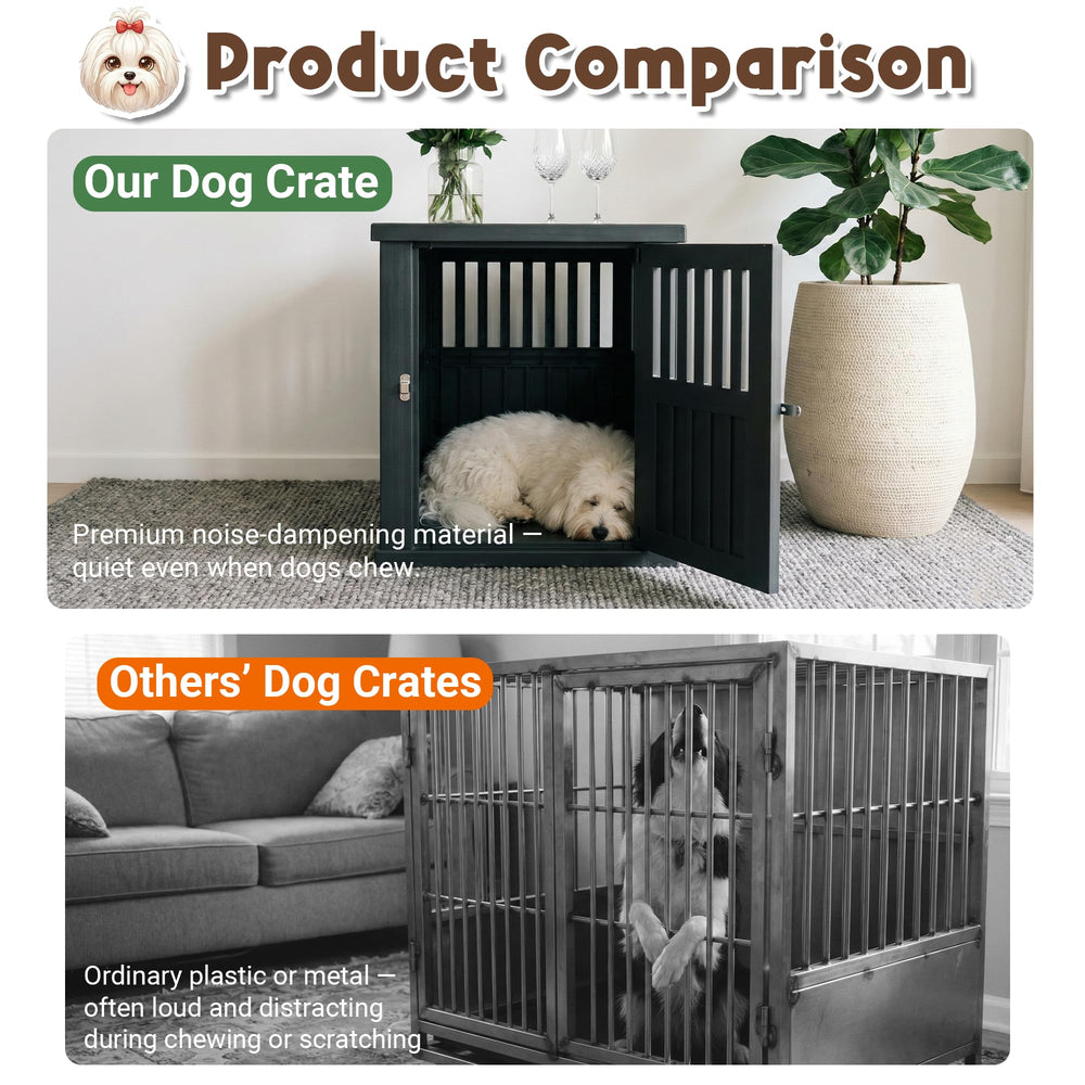 Fancyango end table with lockable latch provides secure, tidy pet space
