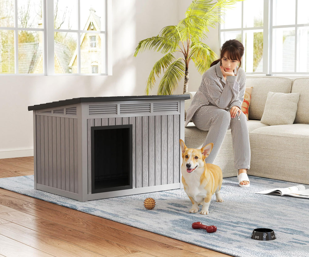 Fancyango grey exterior blends with decor and offers durable shelter.