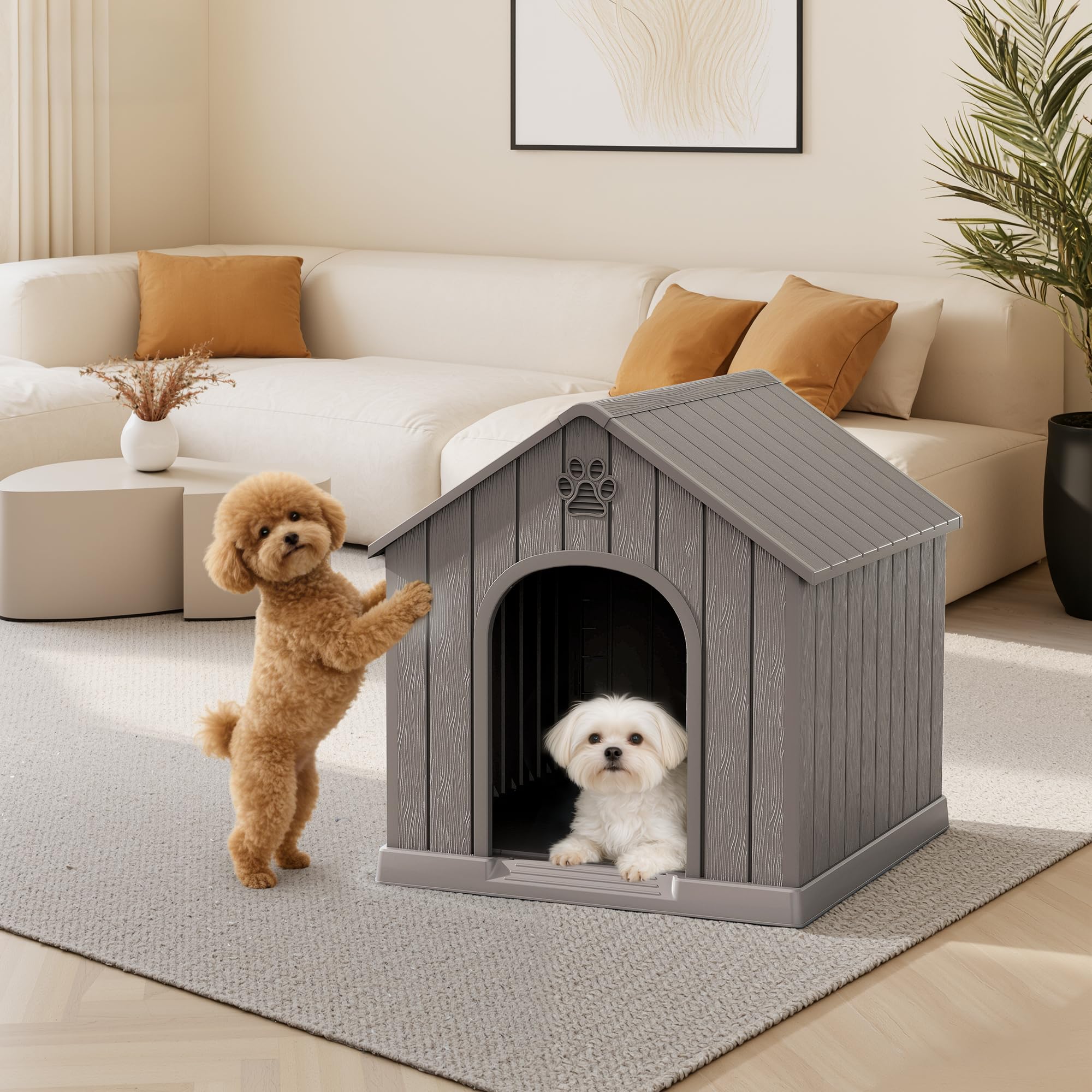 Fancyango dog house is a stylish, multi-functional space for pets indoors or outside.