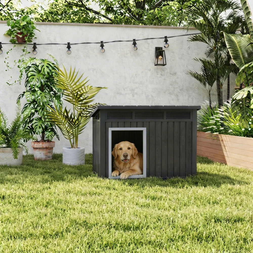 Fancyango dog house all-weather outdoor installation option
