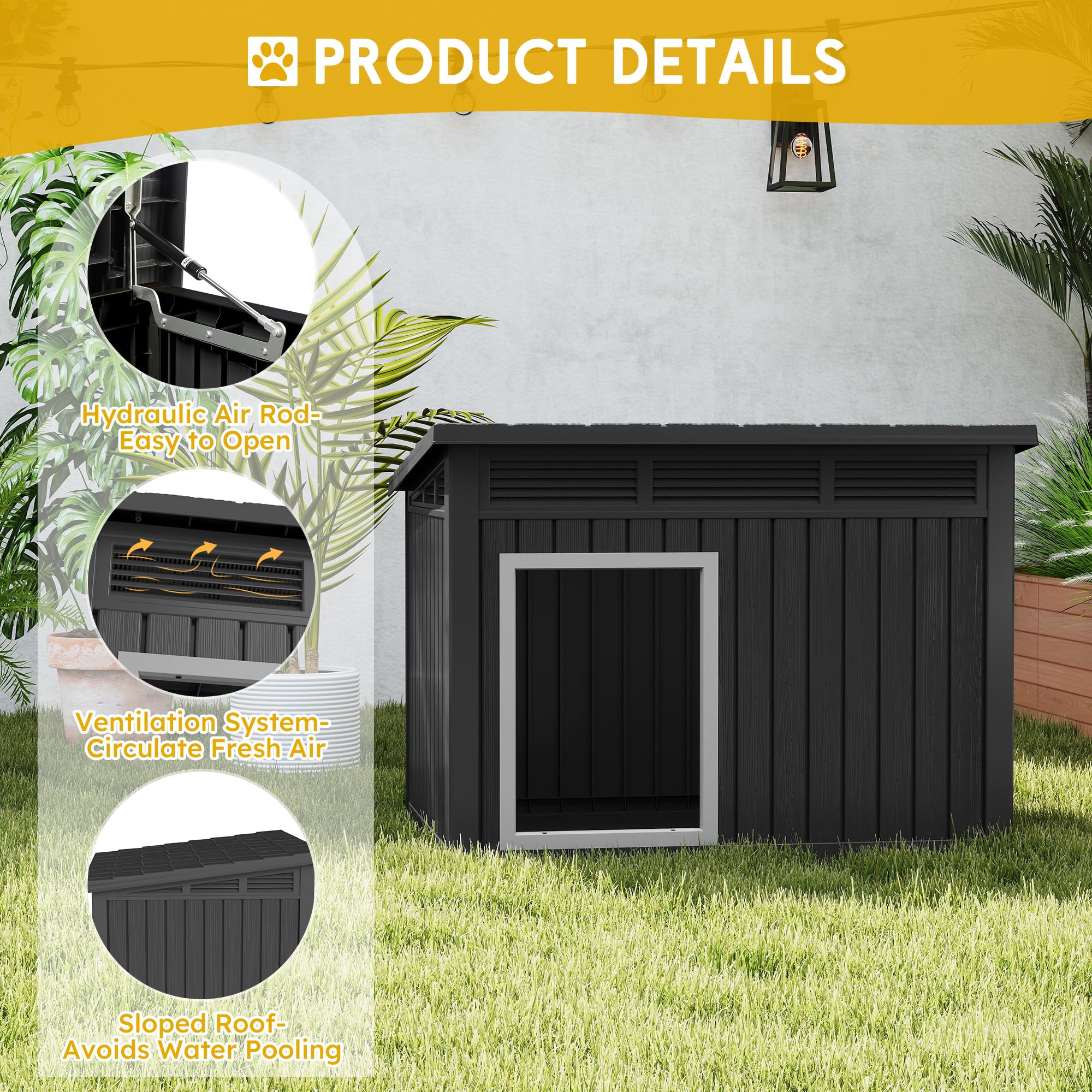Fancyango dog house with removable roof open for cleaning