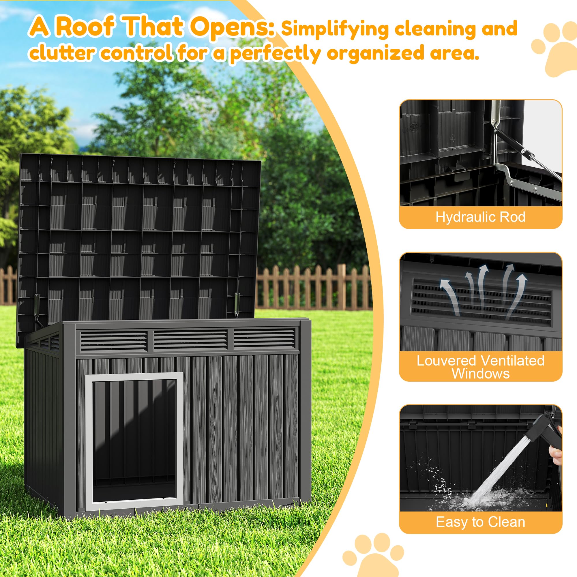 Fancyango ventilation panels promote airflow around the shelter.