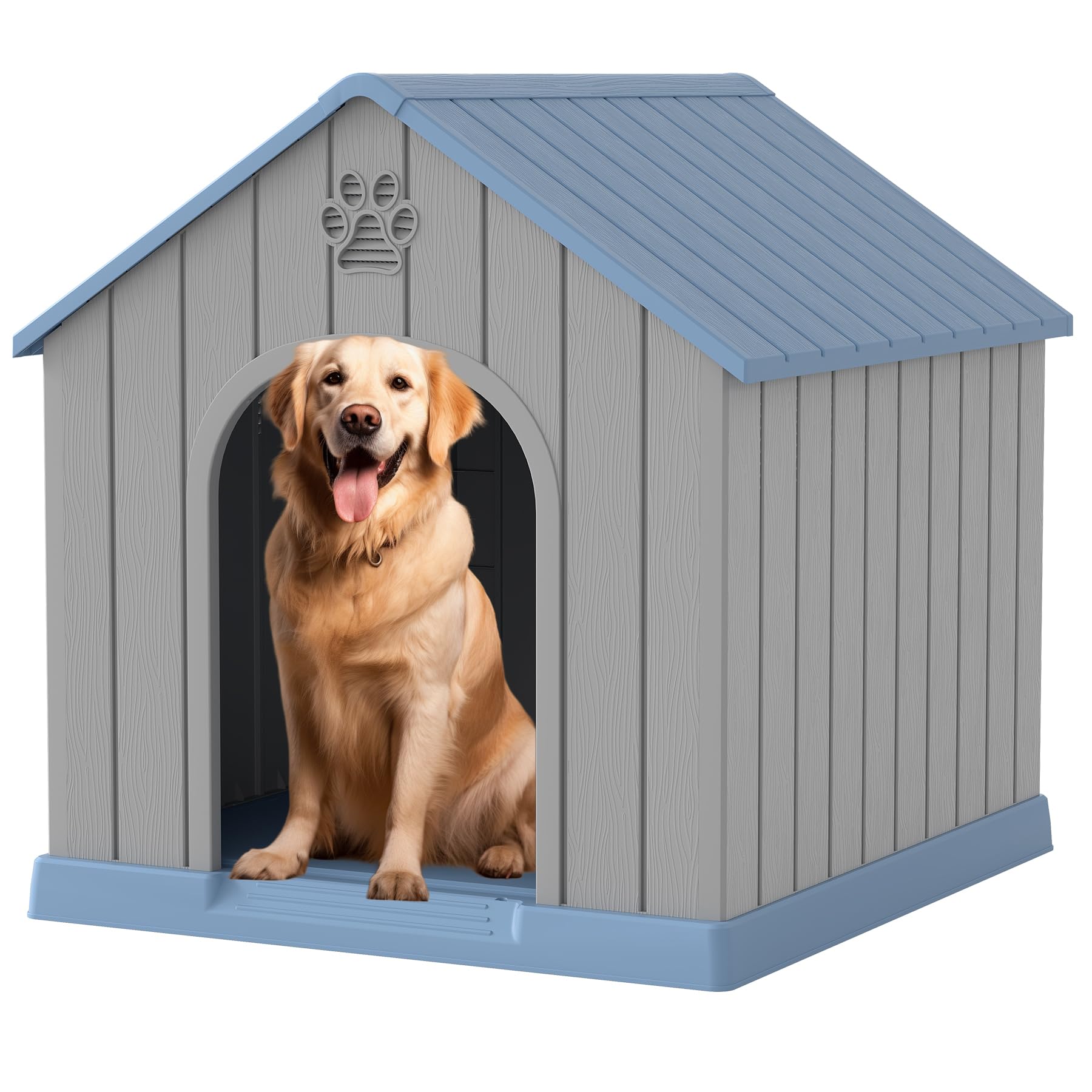 Fancyango large dog house exterior view, weatherproof shelter for all seasons.