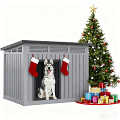 Fancyango large dog house roof open, convenient access for easy cleaning and maintenance.