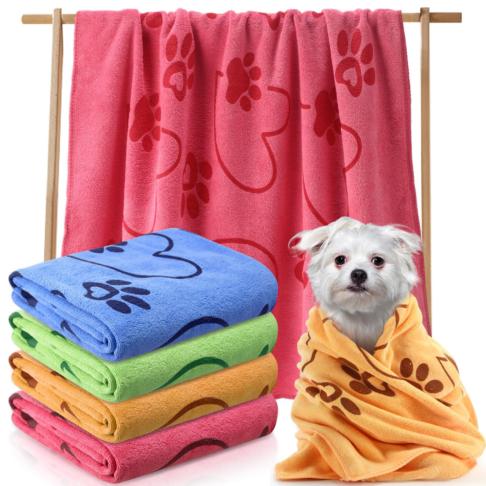 Fanfanwin dog bath towel absorbent microfiber for quick post-bath drying