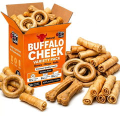 Fang and Claw buffalo cheek rings 4-inch for engaging, long-lasting chew sessions.