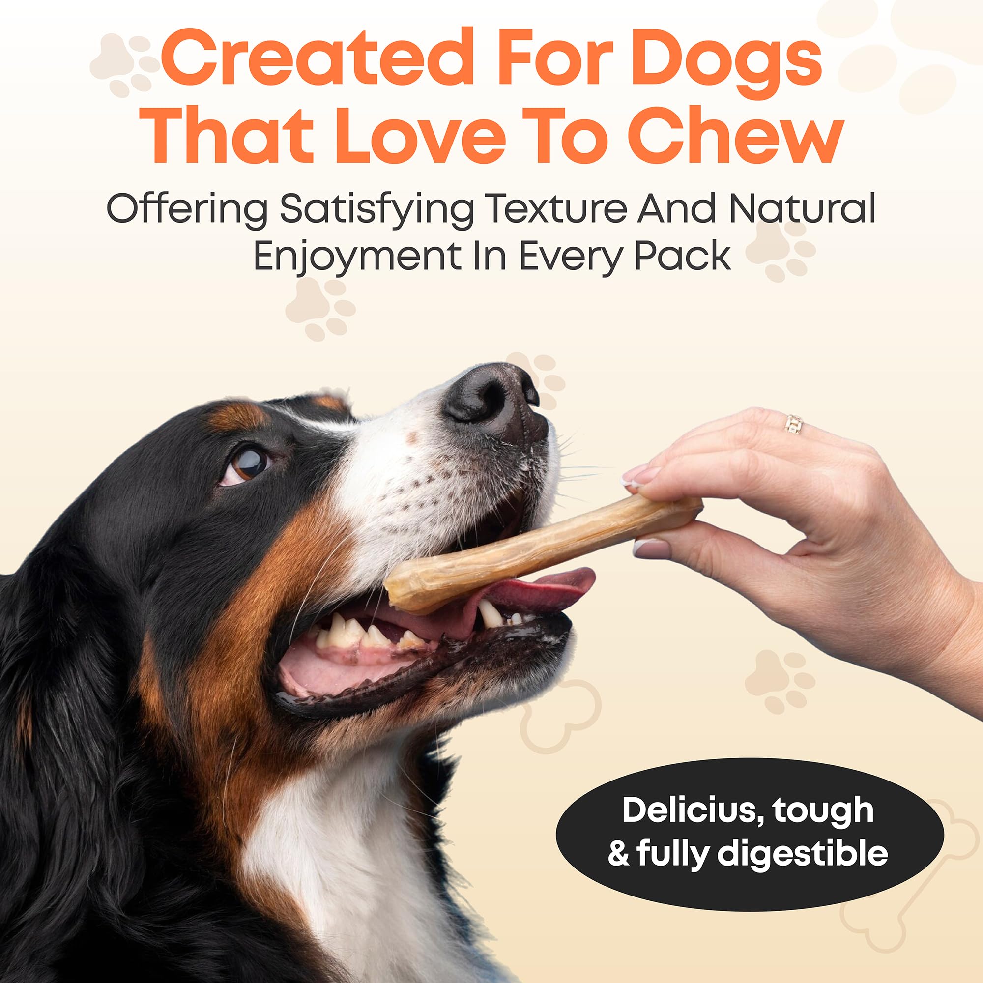 Fang and Claw chew action promoting surface cleaning of teeth.