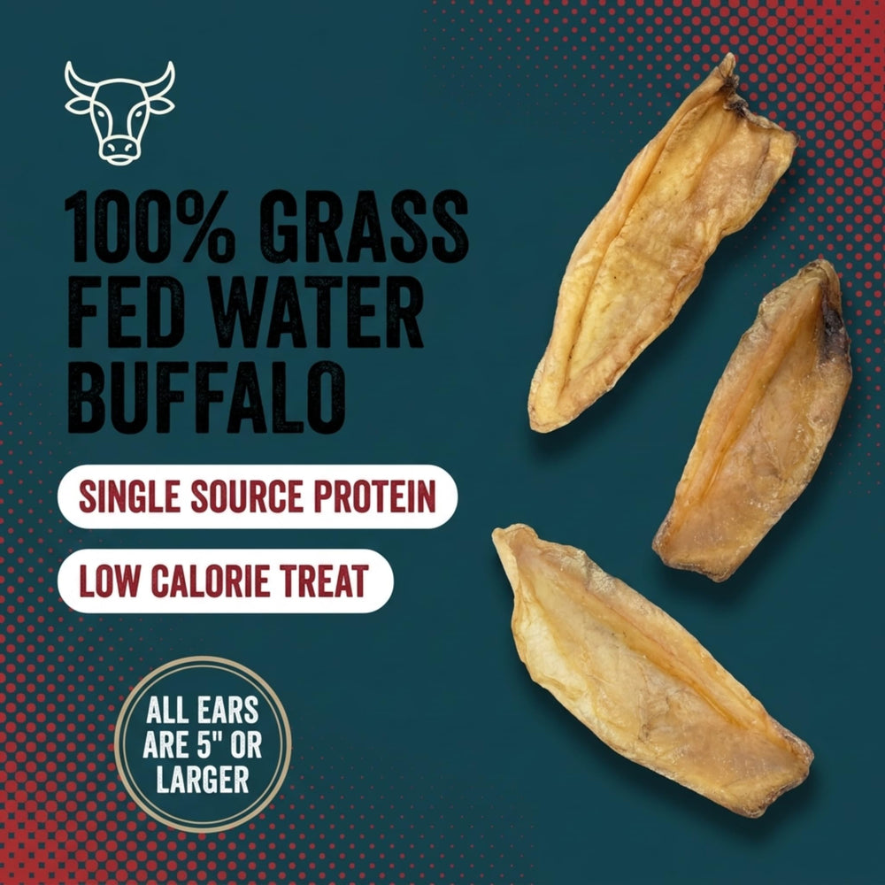 Fang and Claw grass-fed buffalo ears free of hormones and antibiotics.