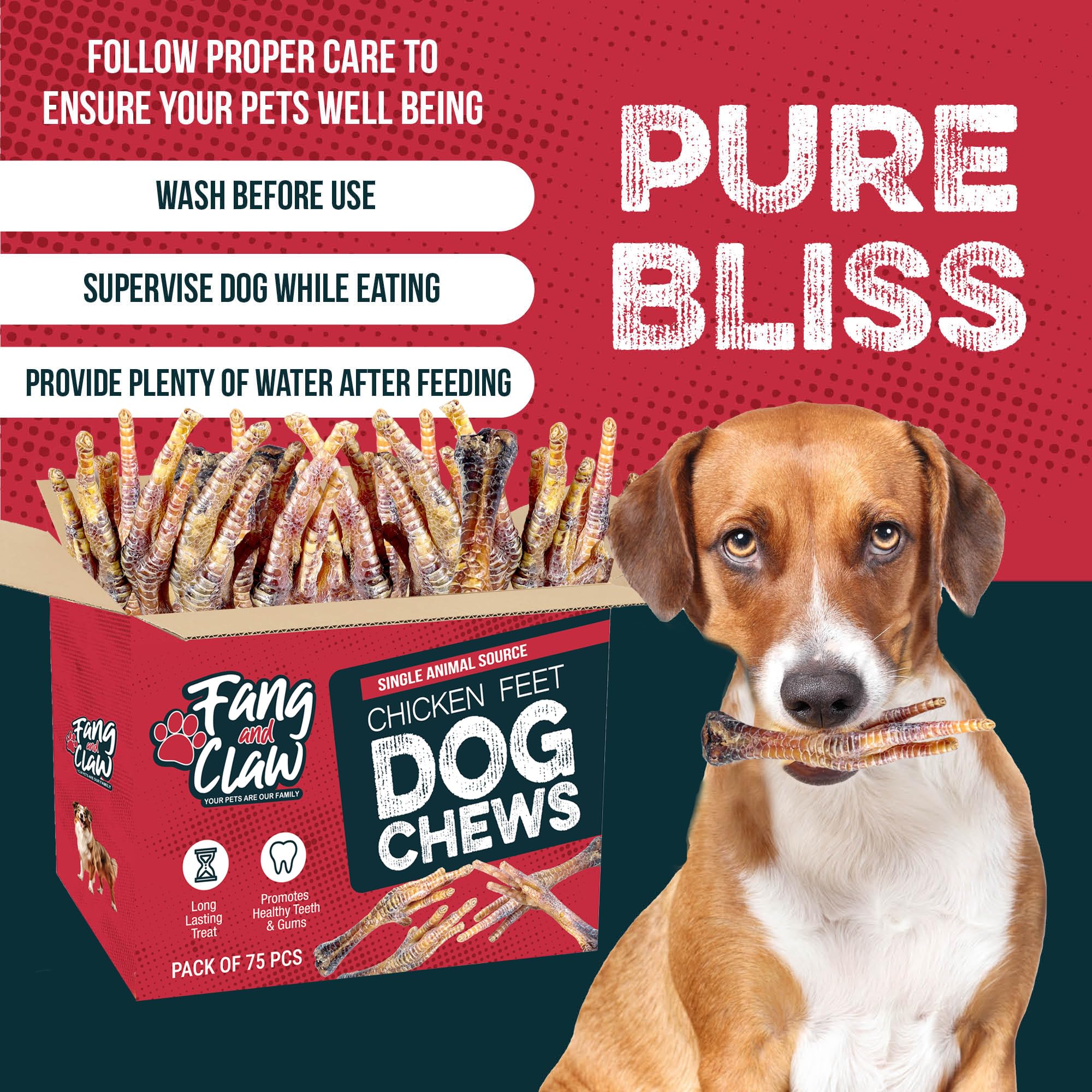 Fang and Claw trimmed nail-free feet ready for chewing.