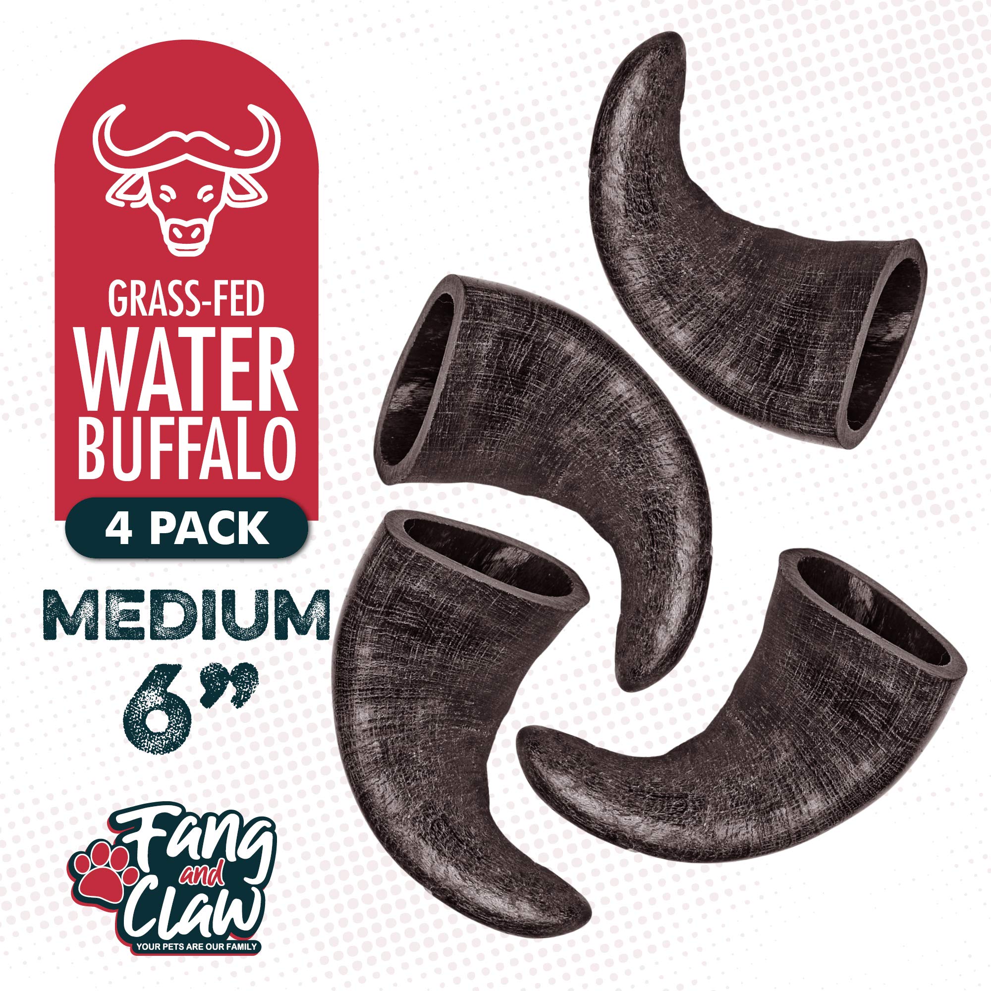 Fang and Claw Buffalo Horn dog chew no rawhide, single-ingredient.