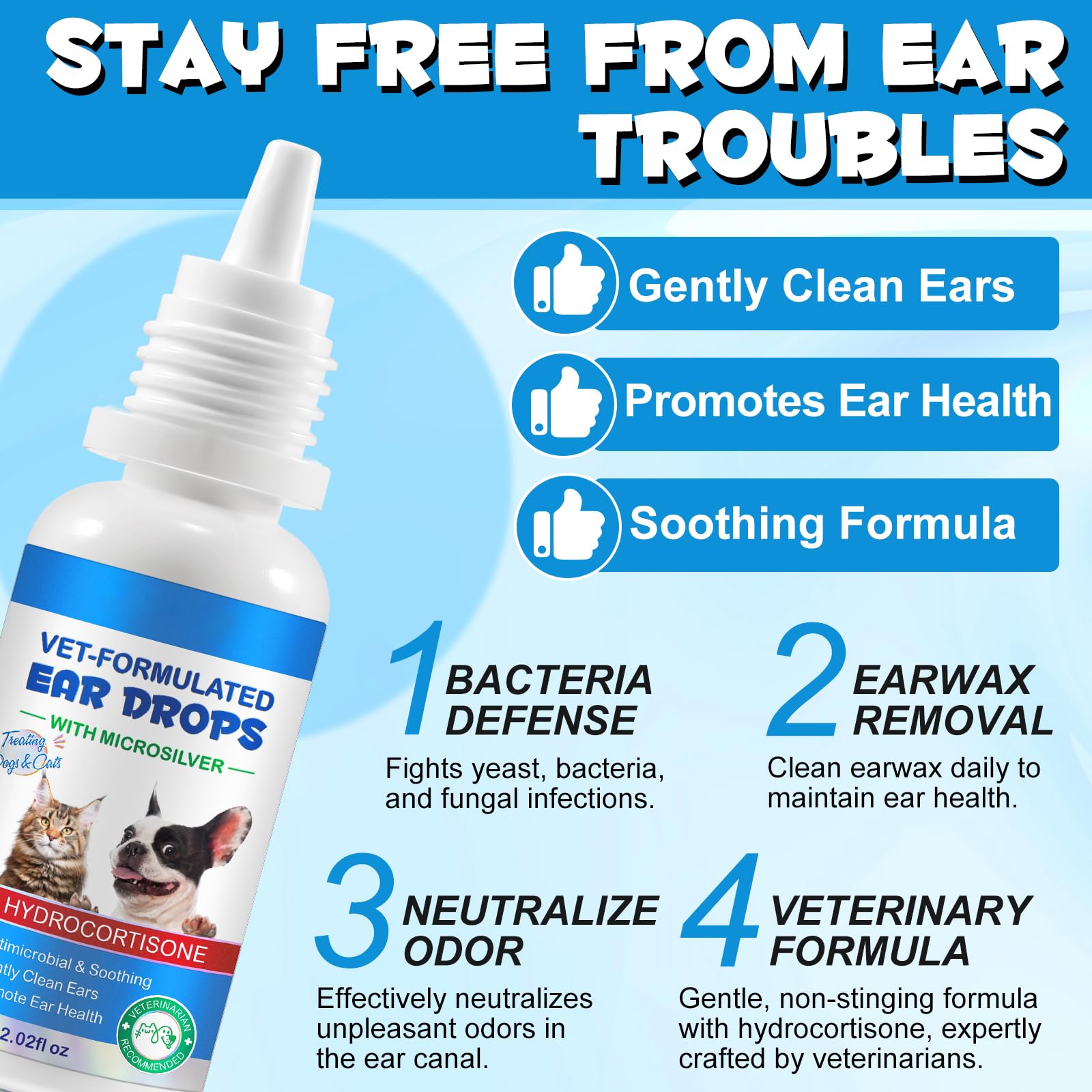 Fanshi 1% hydrocortisone comfort drops soothe itchy ears.