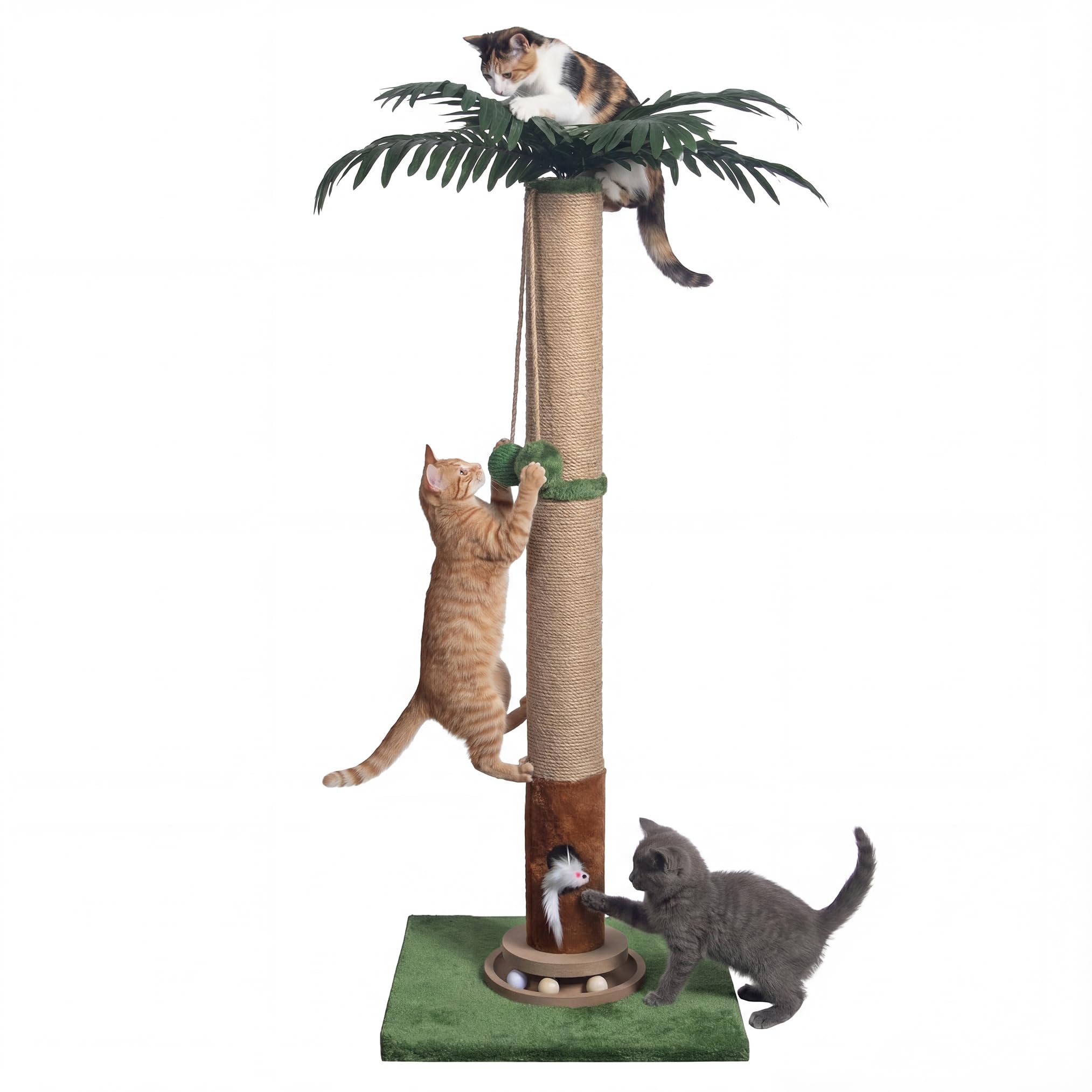 Fantasreen 35'' tall cat scratching post shown for stable indoor play.