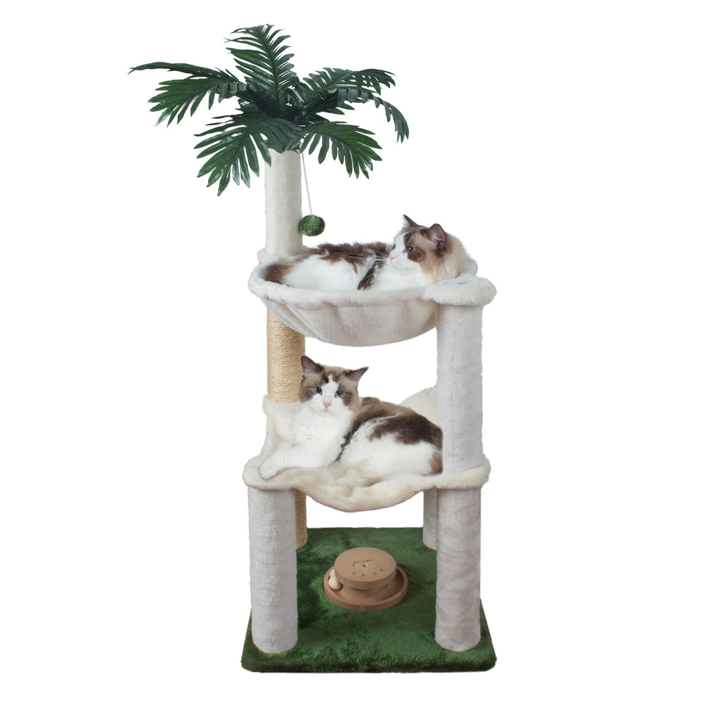 Fantasreen cat tree 40-inch base offers sturdy stability for safe climbing.